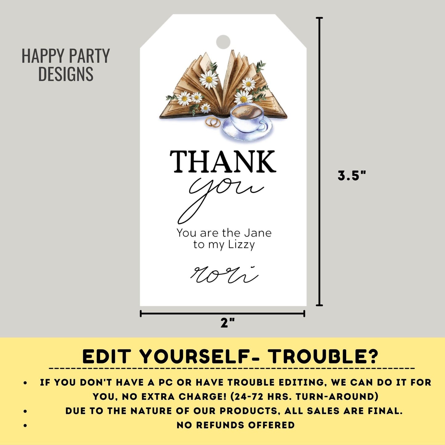 Thanks a Latte Favor Tag Template | birthday | baby shower | bachelorette | Thank you tag | Gift Tag | Template | Love is Brewing #W3