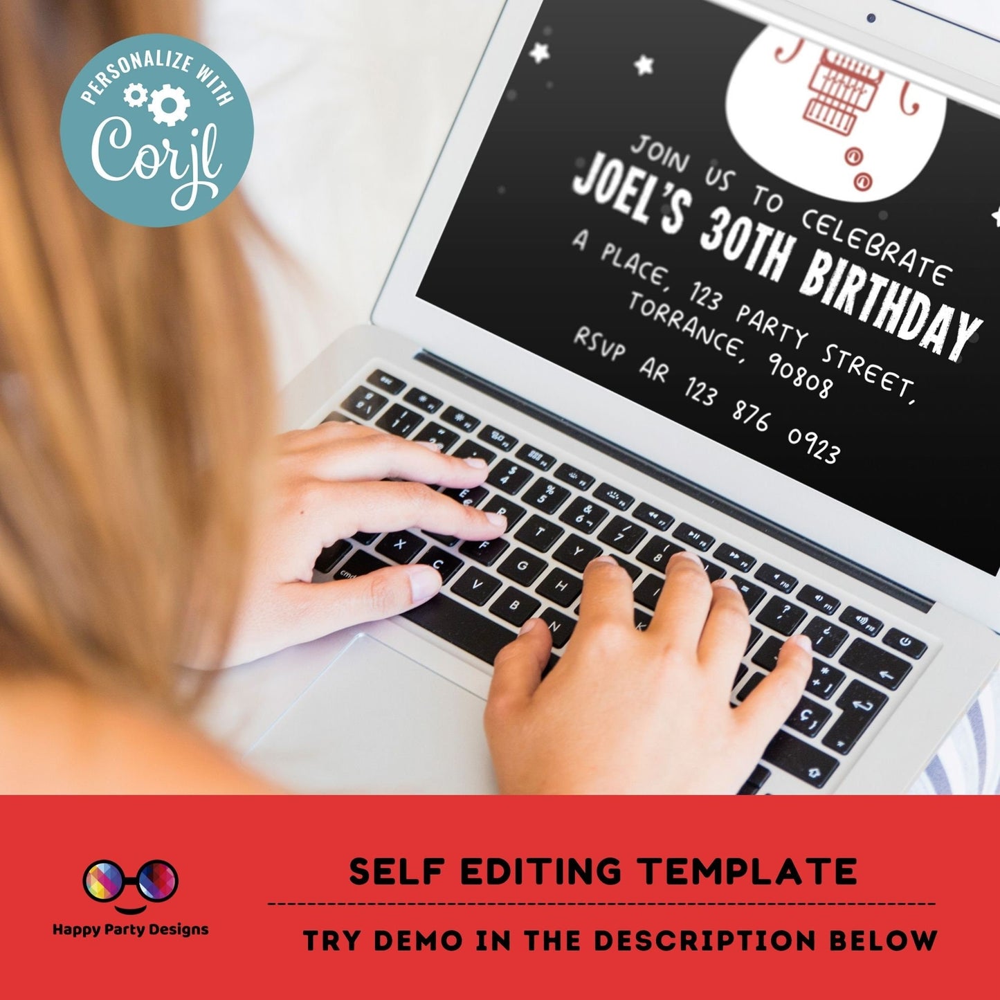 Rock 'n roll Birthday Invitation | Rock Star Party Invitation | Rock Guitar Birthday invitation | Invitation Pop Star Rock n' roll #A12