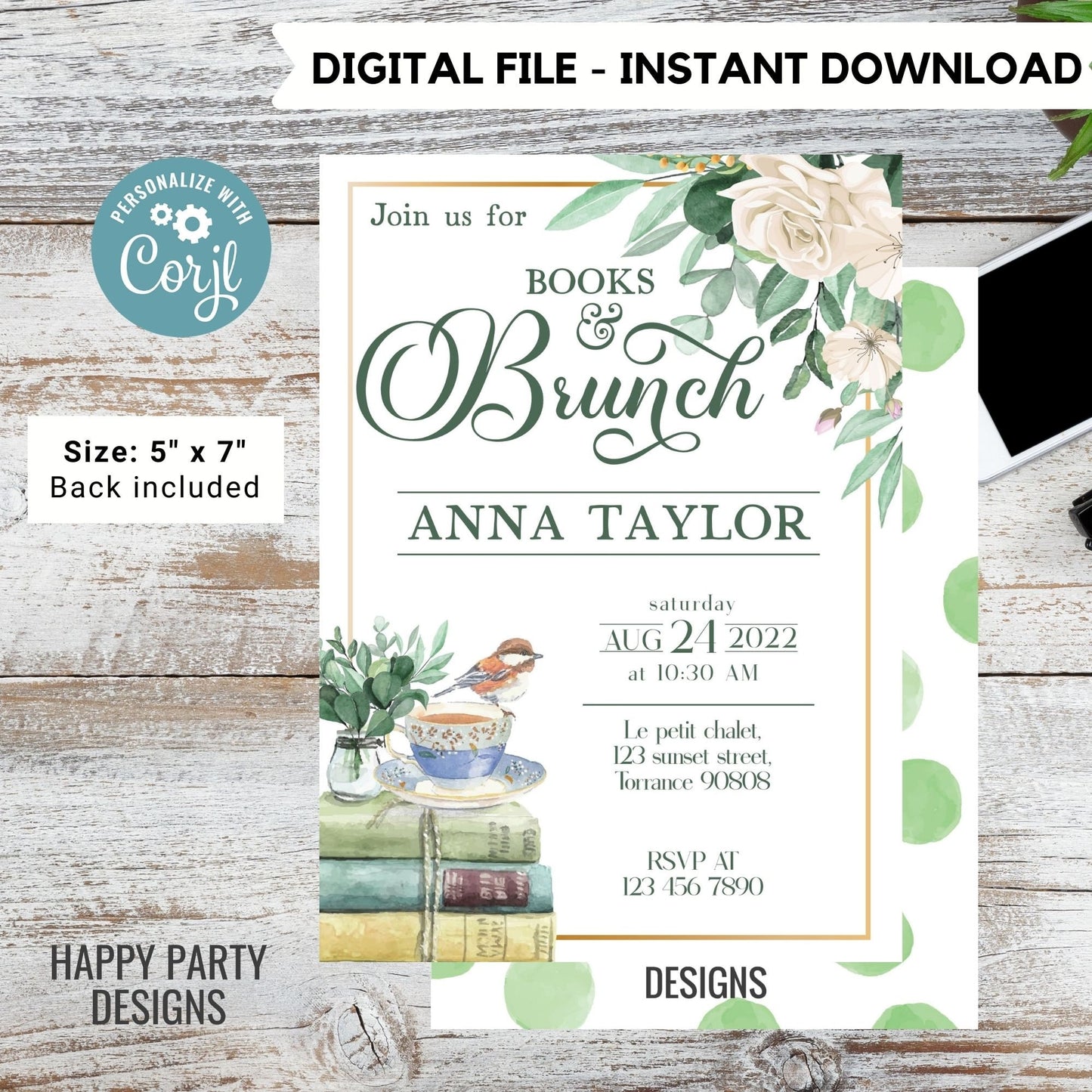 Book Themed Bridal Shower Invitation | Love Story Bridal Shower Invitation | Bridal Brunch Wedding Shower | tea Bridal | a new chapter #W6