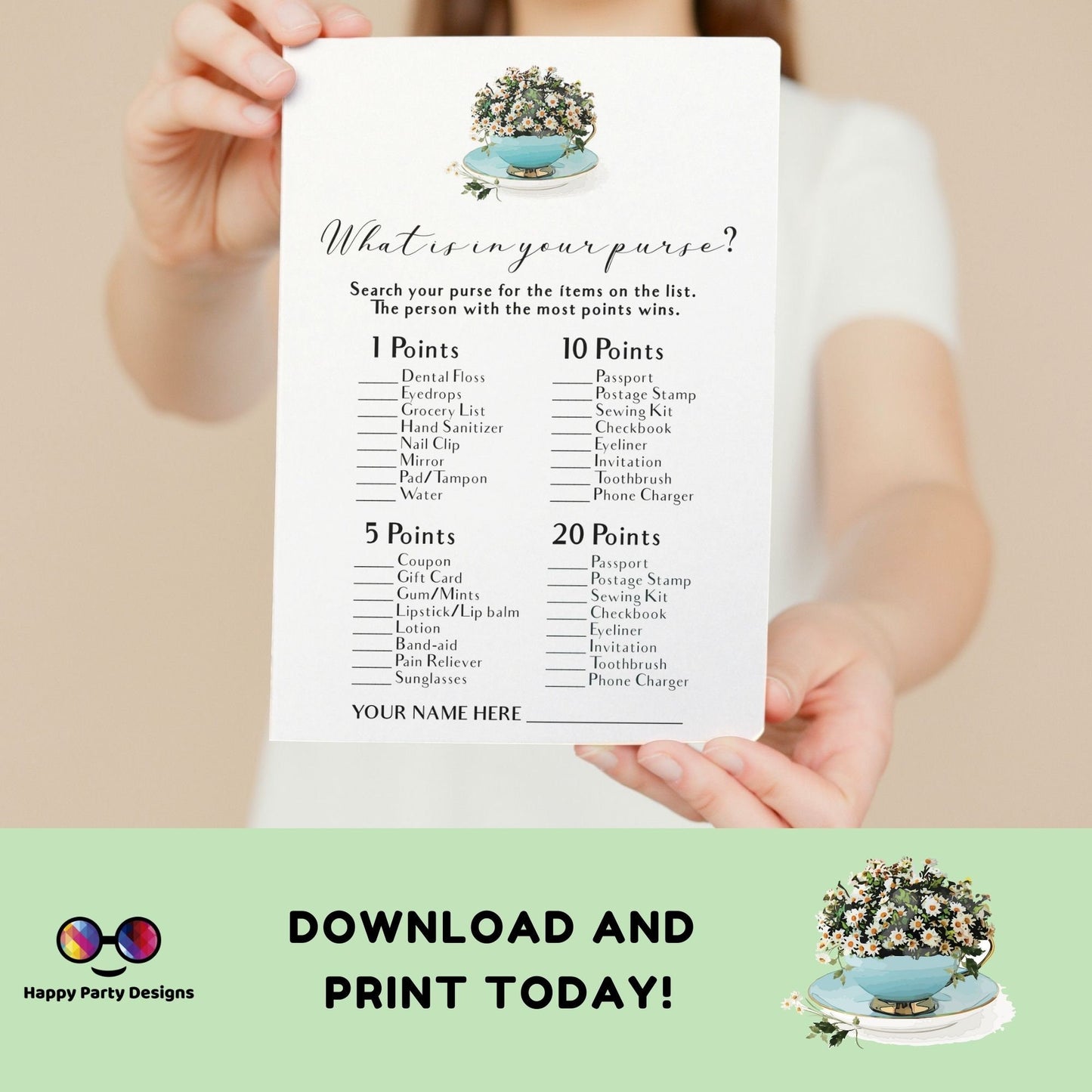 Instant download Bridal Shower Games Bundle Tea Party | Printable Bridal Tea Shower games | Bridal Brunch | Bridal shower party games #W2