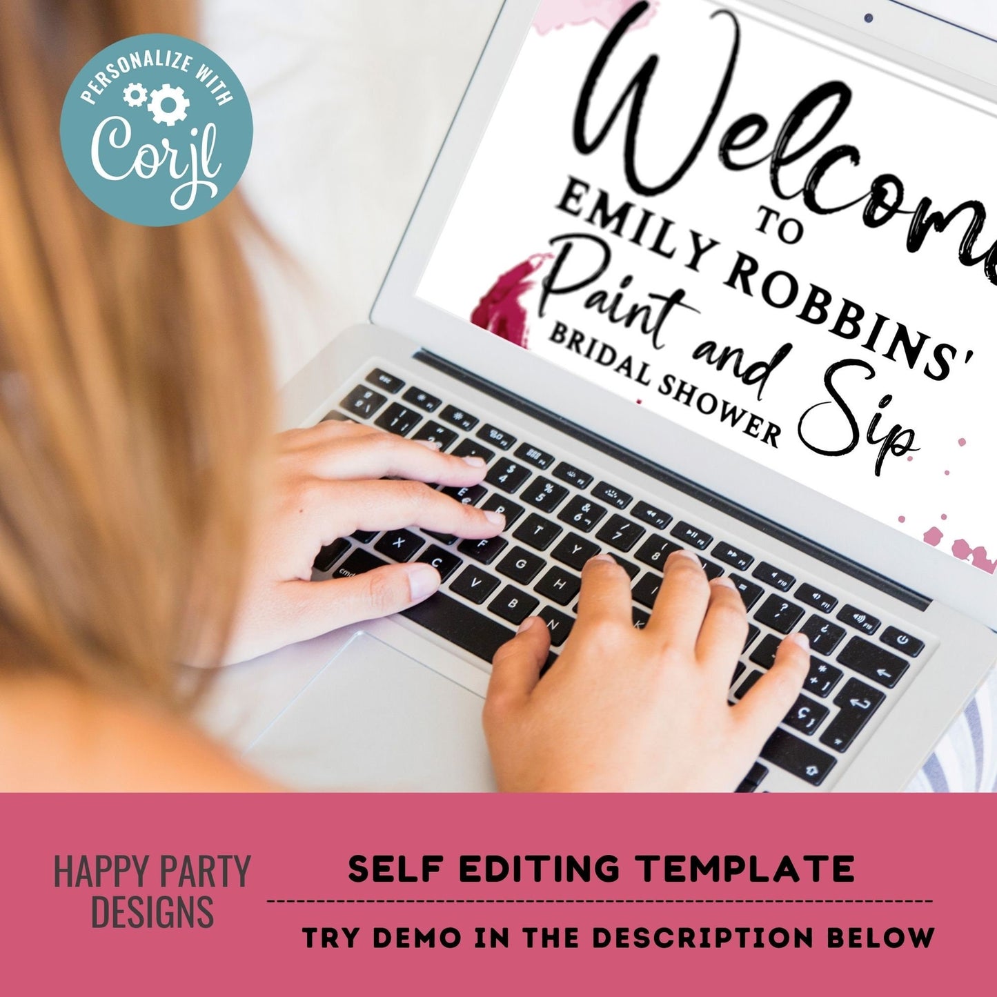 Editable Welcome Sign | paint and sip wine party Welcome Sign | birthday Decorations | Welcome Sign | wine birthday | bridal shower #W7