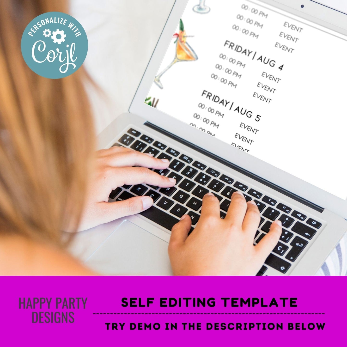 Bachelorette Itinerary Template | Digital Schedule | Bridal Party Template itinerary | Bachelorette | Weekend Itinerary Cocktail Drinks #W8