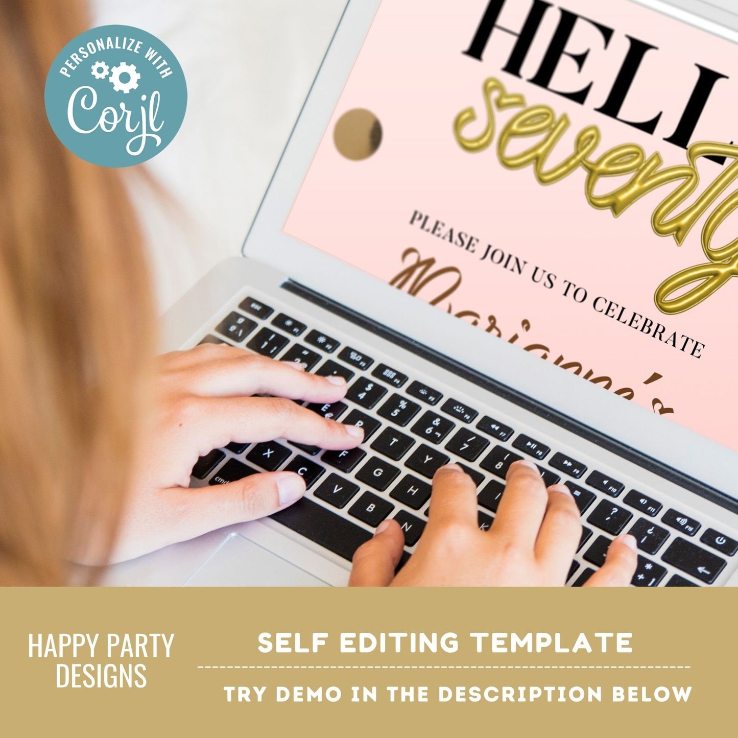 Hello seventy invitation | woman birthday | 70th Birthday Invitation For Women | Printable 70th Birthday Party Invitation #A21