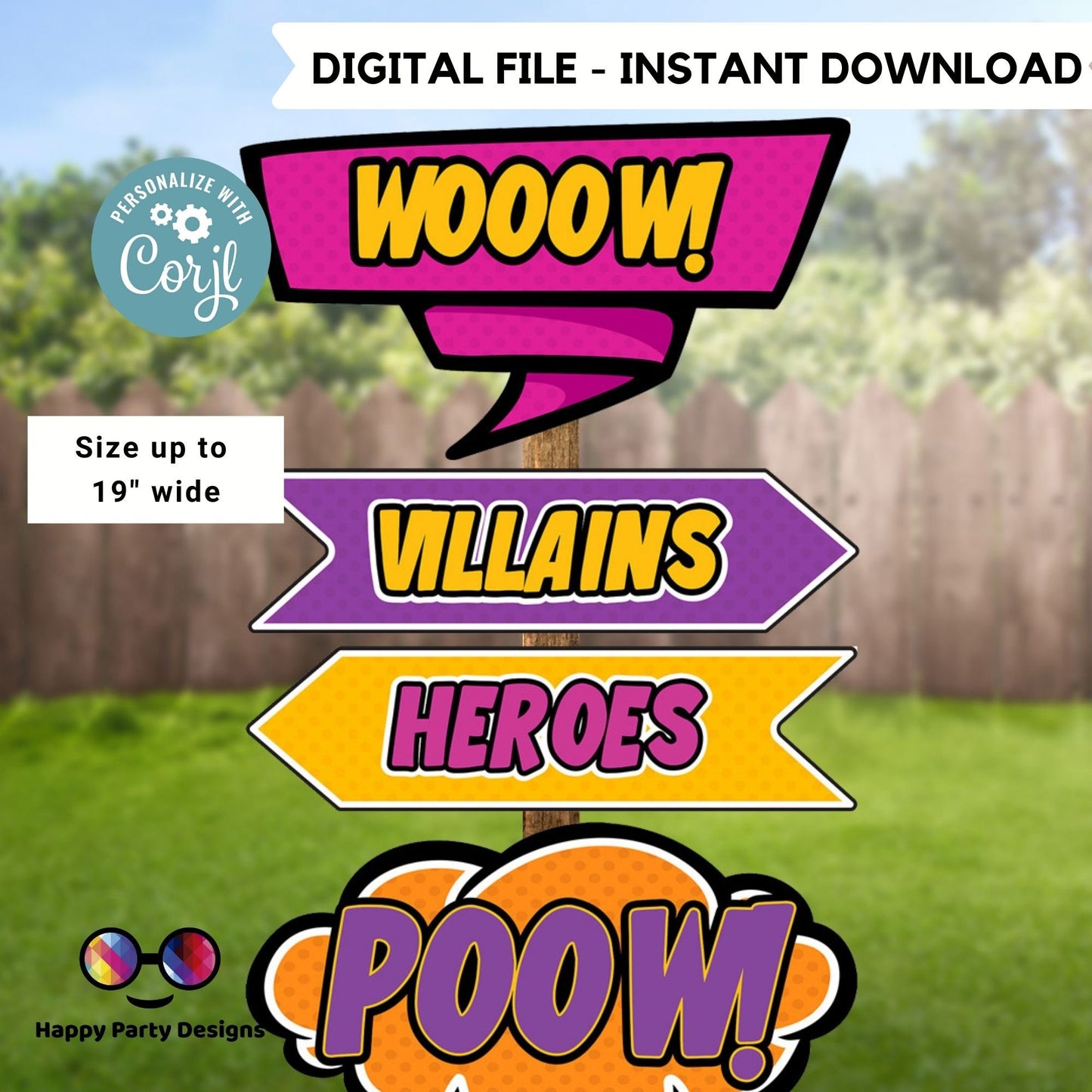 Editable Superhero Party Welcome Sign | Superhero girl Party Printable Sign | Superhero Signs | Instant Download editable on line #K171