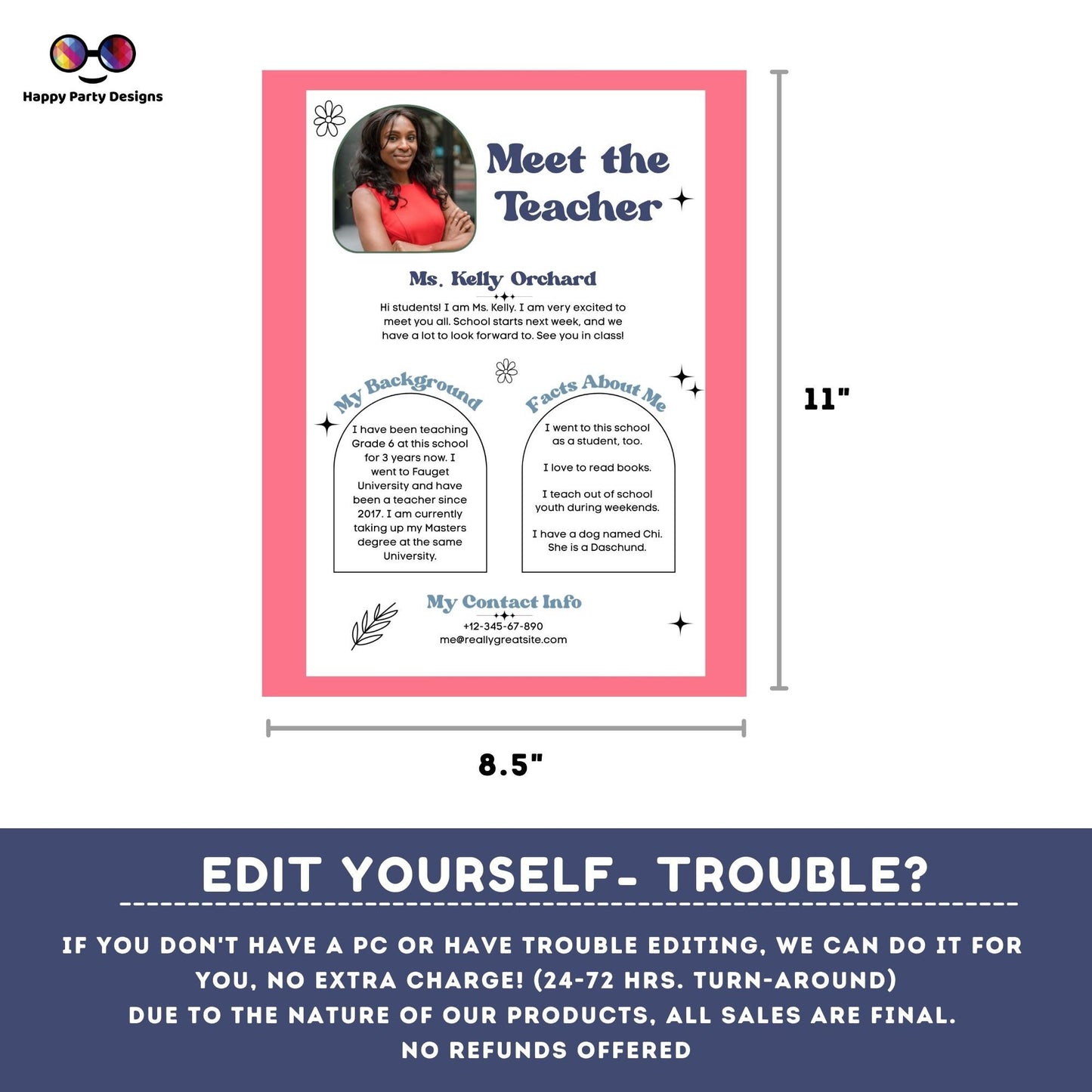 Editable Meet the Teacher modern Templates bundle | Meet the Teacher Templates Back to School Welcome Letter Printable Meet the Teacher #S2
