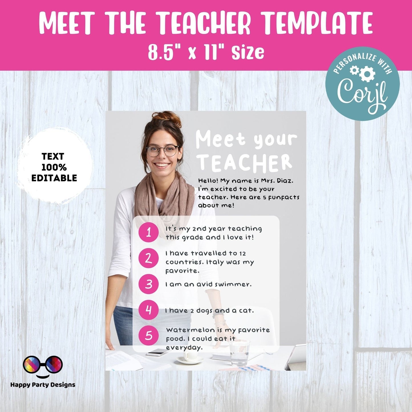 Editable Meet the Teacher modern Template | Meet the Teacher Template | Back to School | Welcome Letter Printable | Meet the Teacher #S2