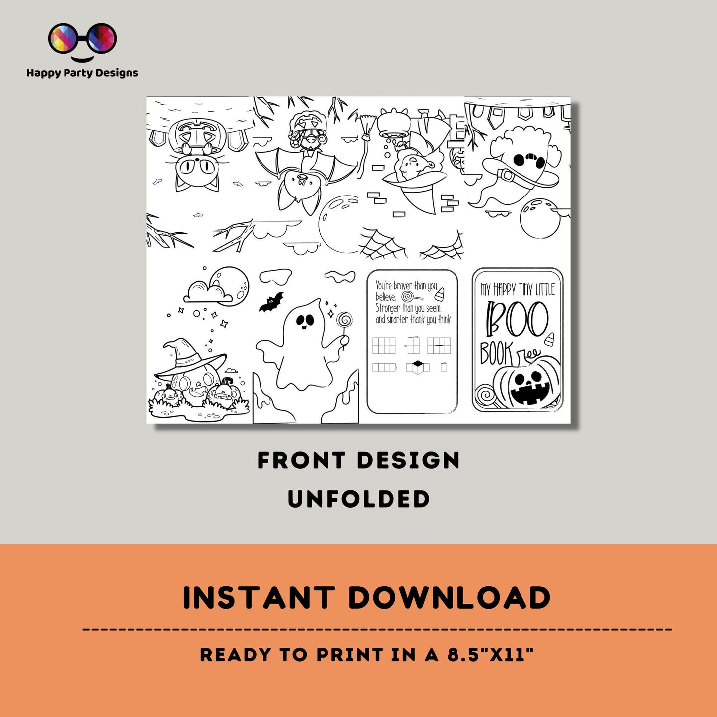 My happy tiny little Halloween coloring Book | Coloring booklet for Halloween | Printable Booklet Halloween Party | Printable Booklet #K213