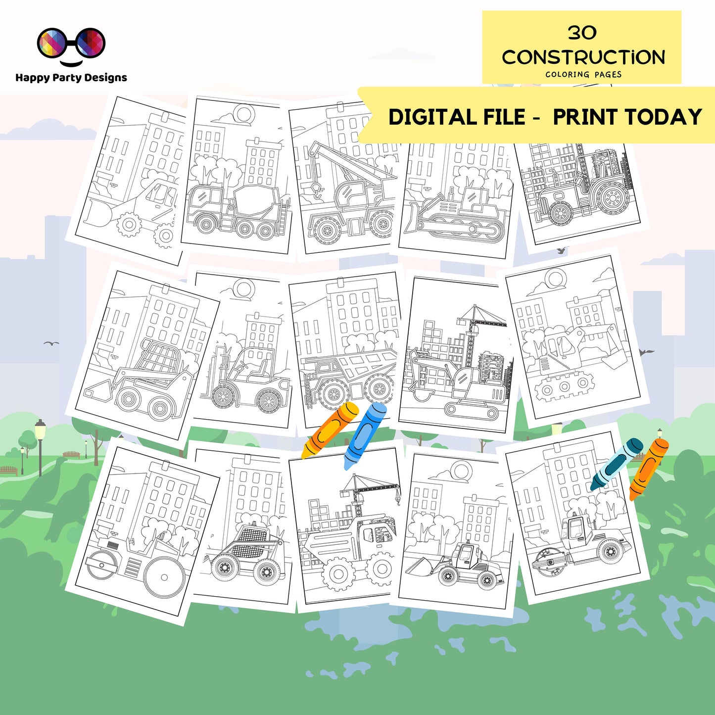 Construction Coloring Pages | for Kids | Construction trucks Coloring pages | Construction activities | 30 Construction trucks to color #C2
