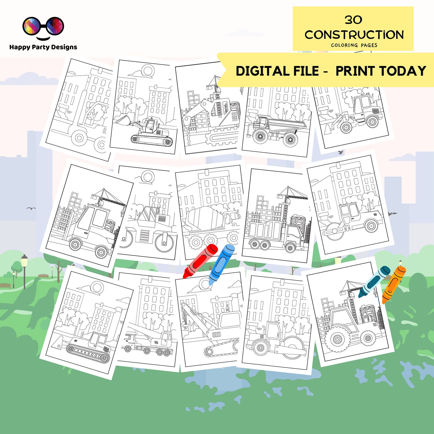 Construction Coloring Pages | for Kids | Construction trucks Coloring pages | Construction activities | 30 Construction trucks to color #C2