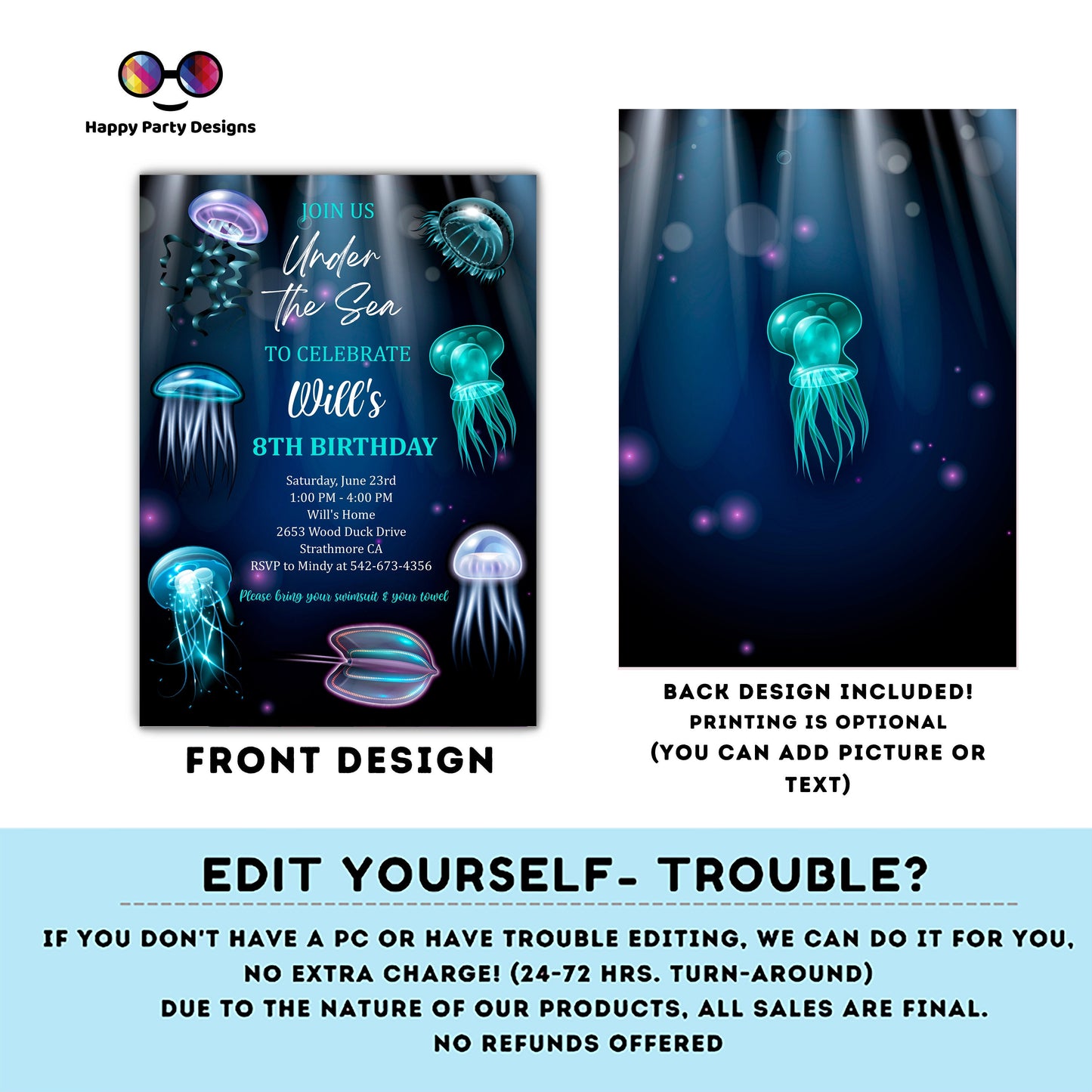 Under the sea Invitation invitation | Editable Ocean Invitation | under the sea party | under the sea invite | boy birthday | any age #K199