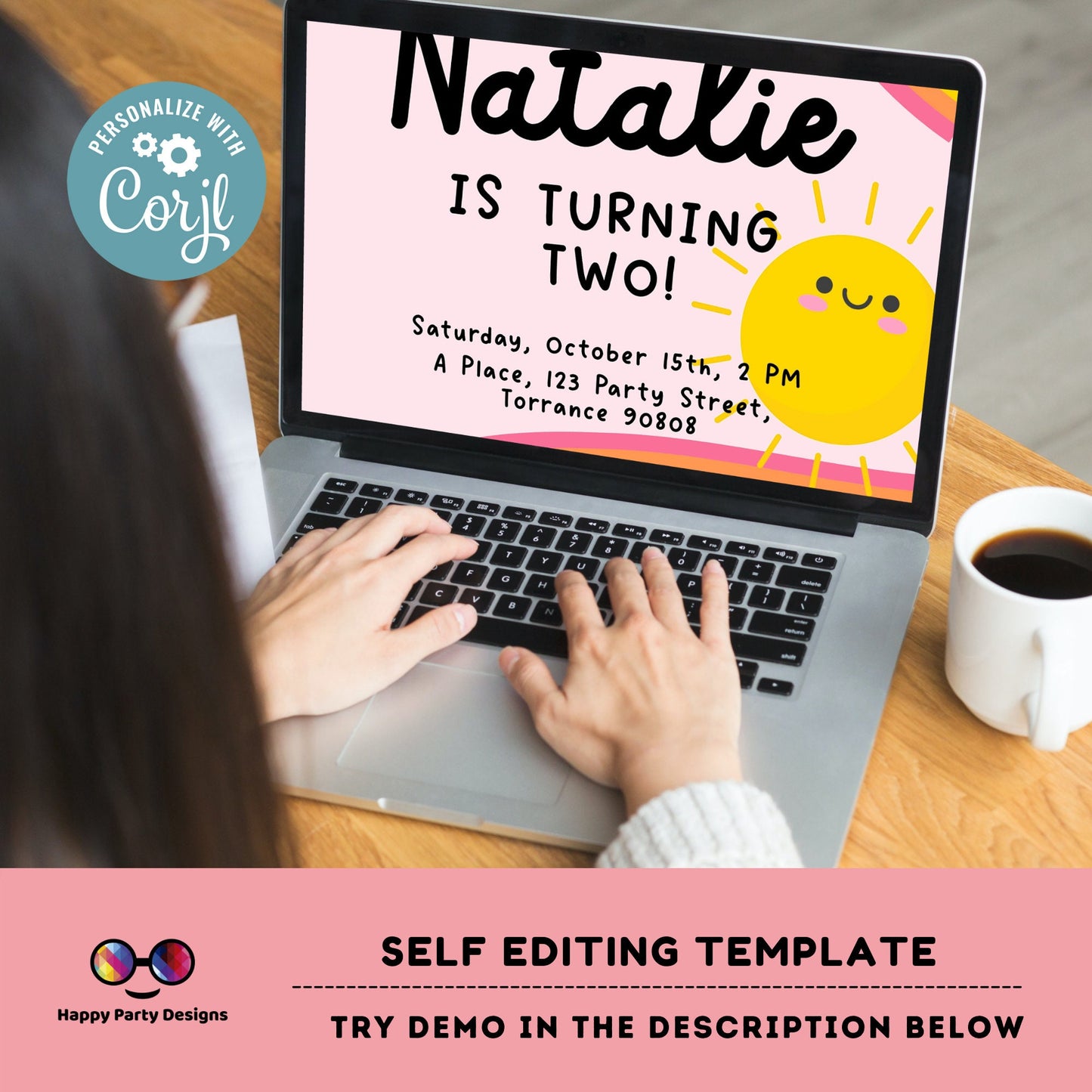 Editable Rainbow Birthday Party Invitation | Instant Download Rainbow Birthday Party Invitation | Rainbow Birthday | Pastel colors #K204