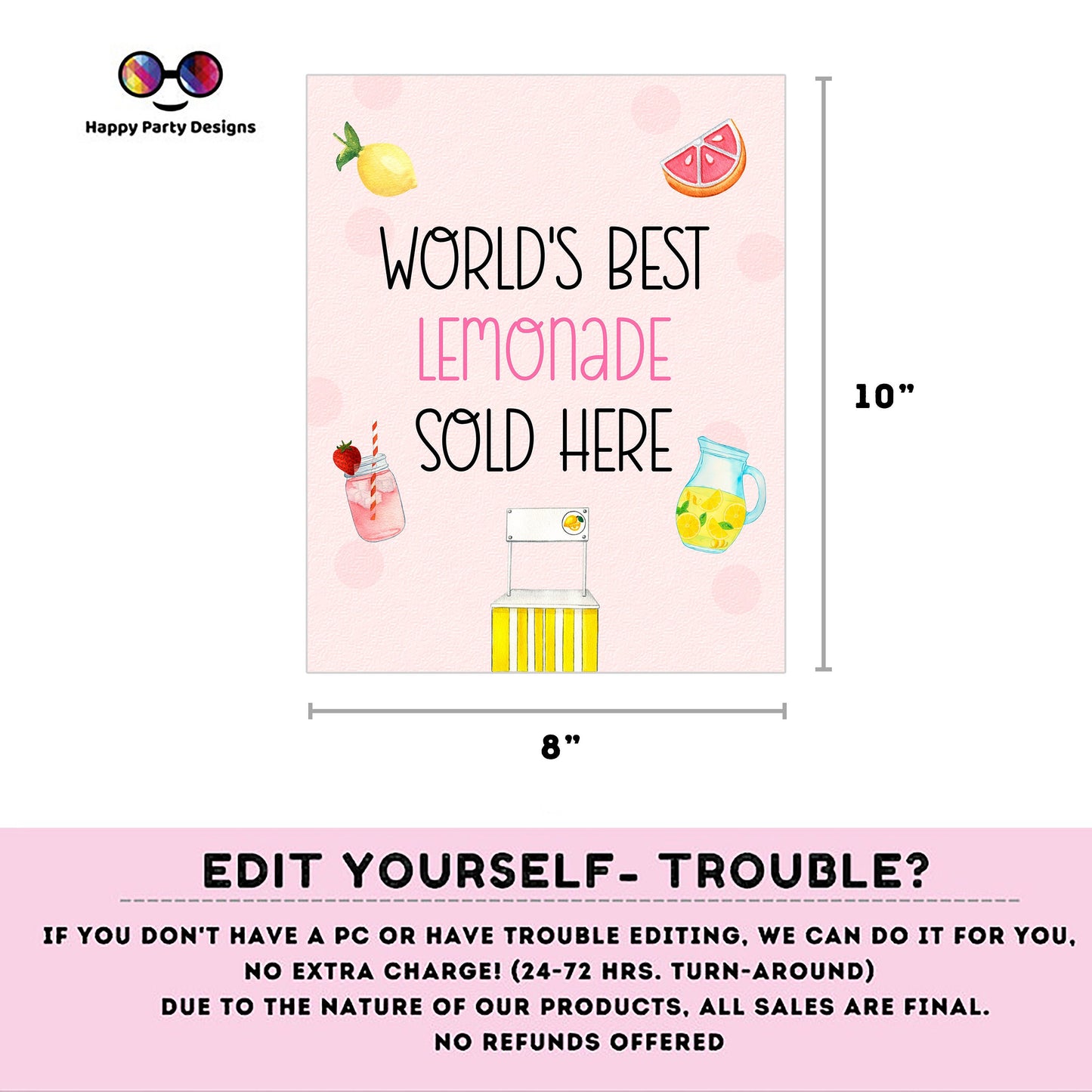 Editable Lemonade Signs (3) | Lemonade birthday | Lemonade birthday Decorations | Girl | Lemonade buffet Sign | Lemonade party #K100