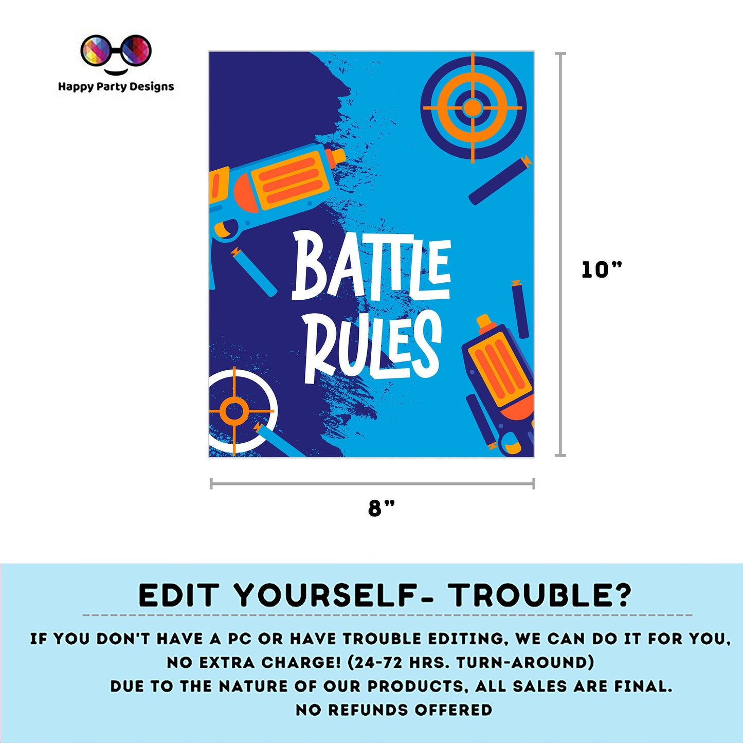 Editable Dart Gun Signs (3) | Gun Blaster birthday | Dart Gun blue birthday Decorations | boy | Blue Dart Gun buffet Sign | Party #K172
