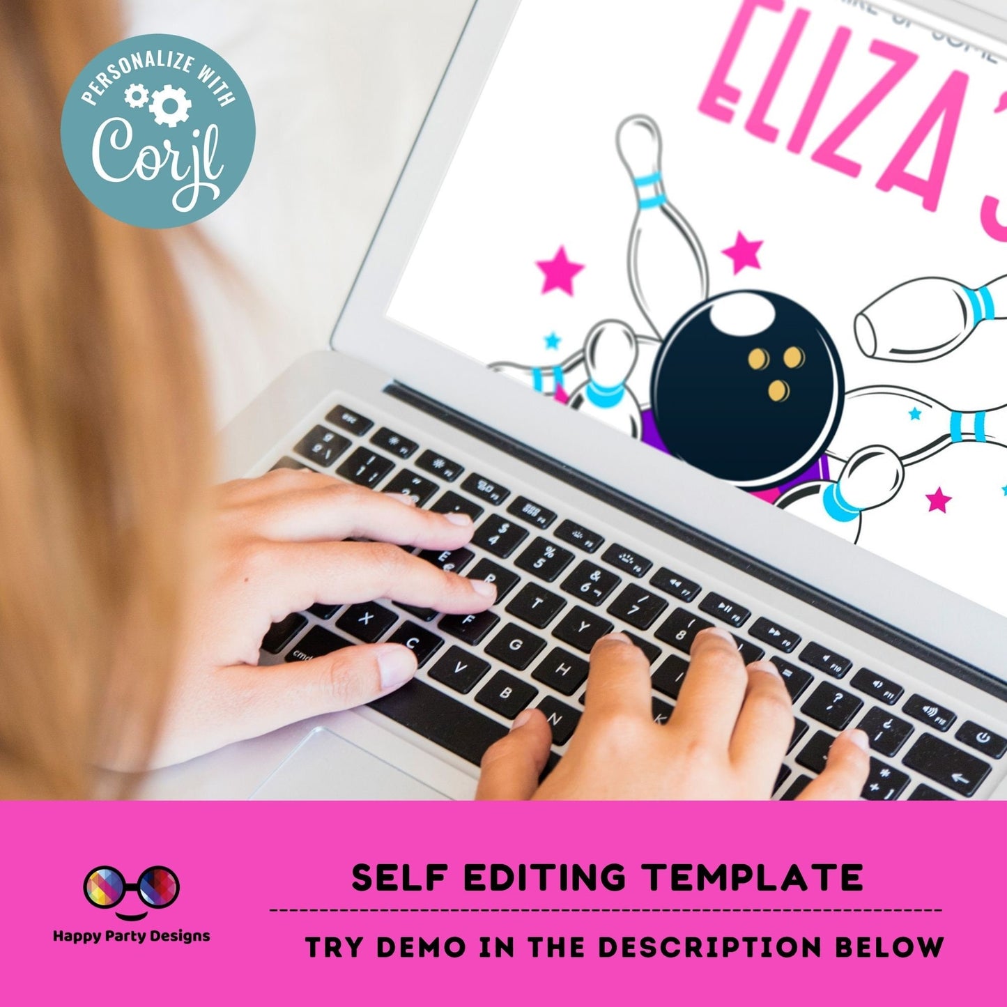 Let's strike up some fun EDITABLE Bowling Birthday invitation | Birthday girl | Instant Download | Digital | Retro look Party #K225