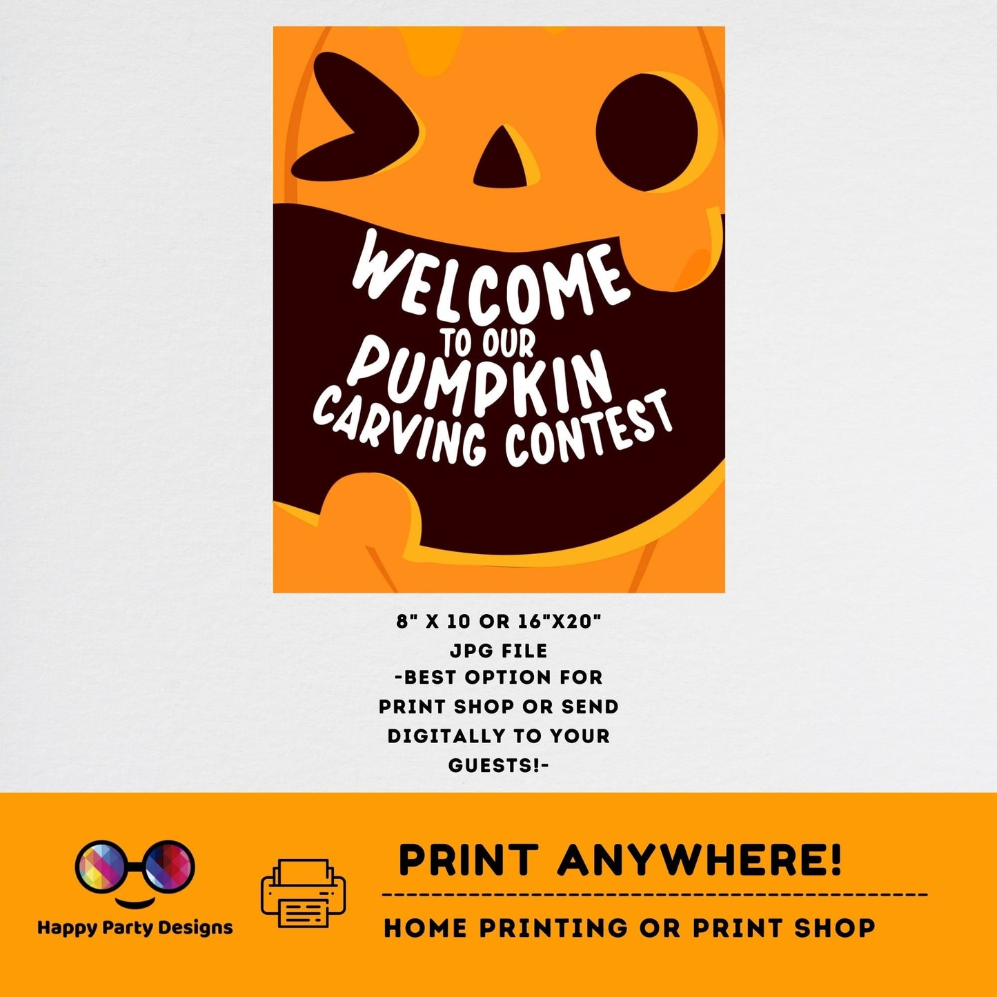 Editable pumpkin carving Welcome sign | Halloween party | Pumpkin carving Sign | PRINTABLE Pumpkin carving sign #A30