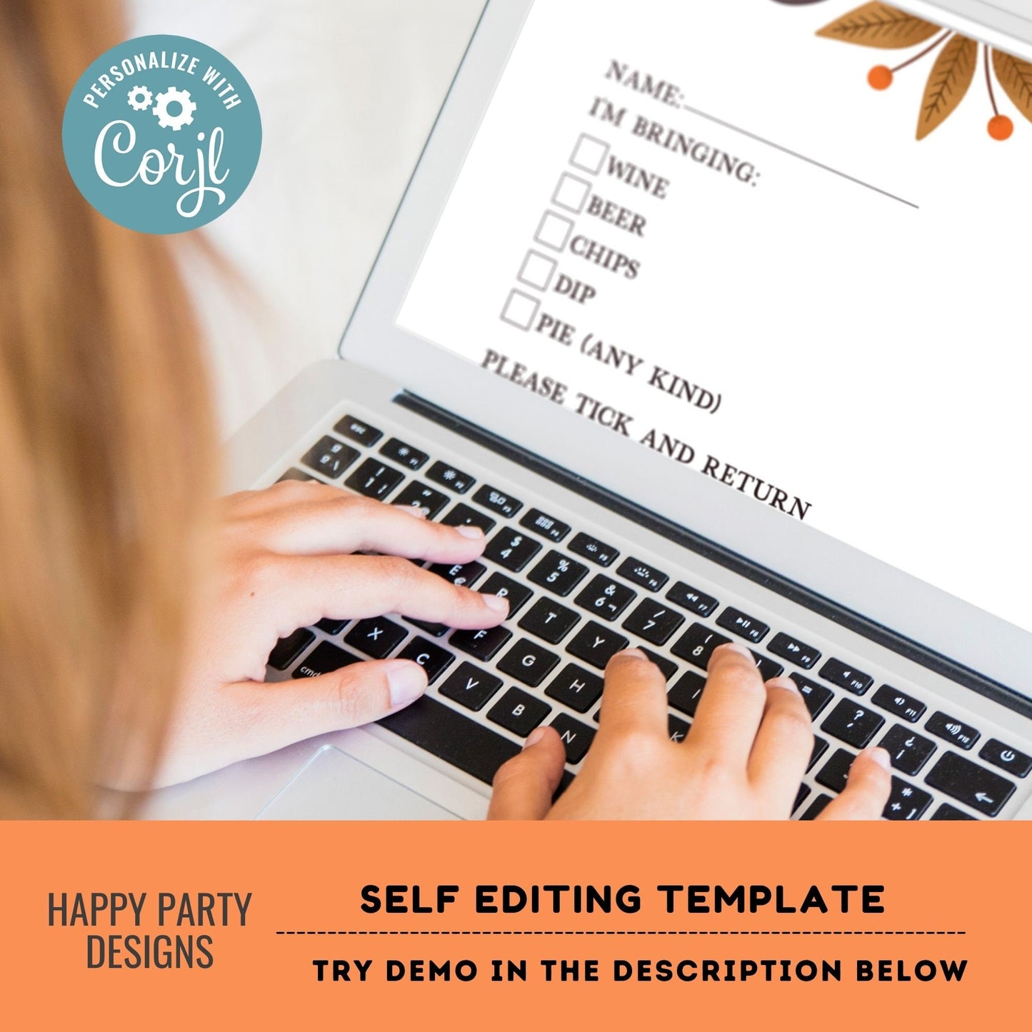 Editable Friendsgiving Printable Potluck Sign-Up Sheet | Thanksgiving Dinner Potluck checklist | Thanksgiving Printable | Friends #A31