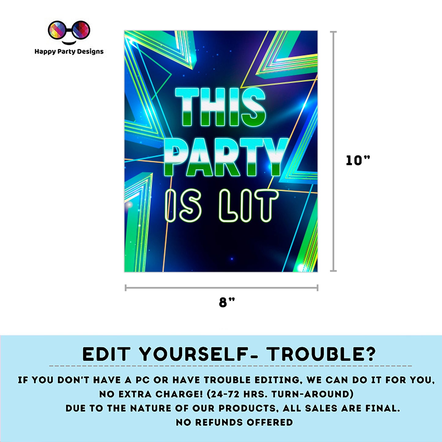 Editable Neon party Signs (3) | Glowing birthday | Neon birthday Decorations | Boy | Neon party buffet Sign | Neon party| printable #K185