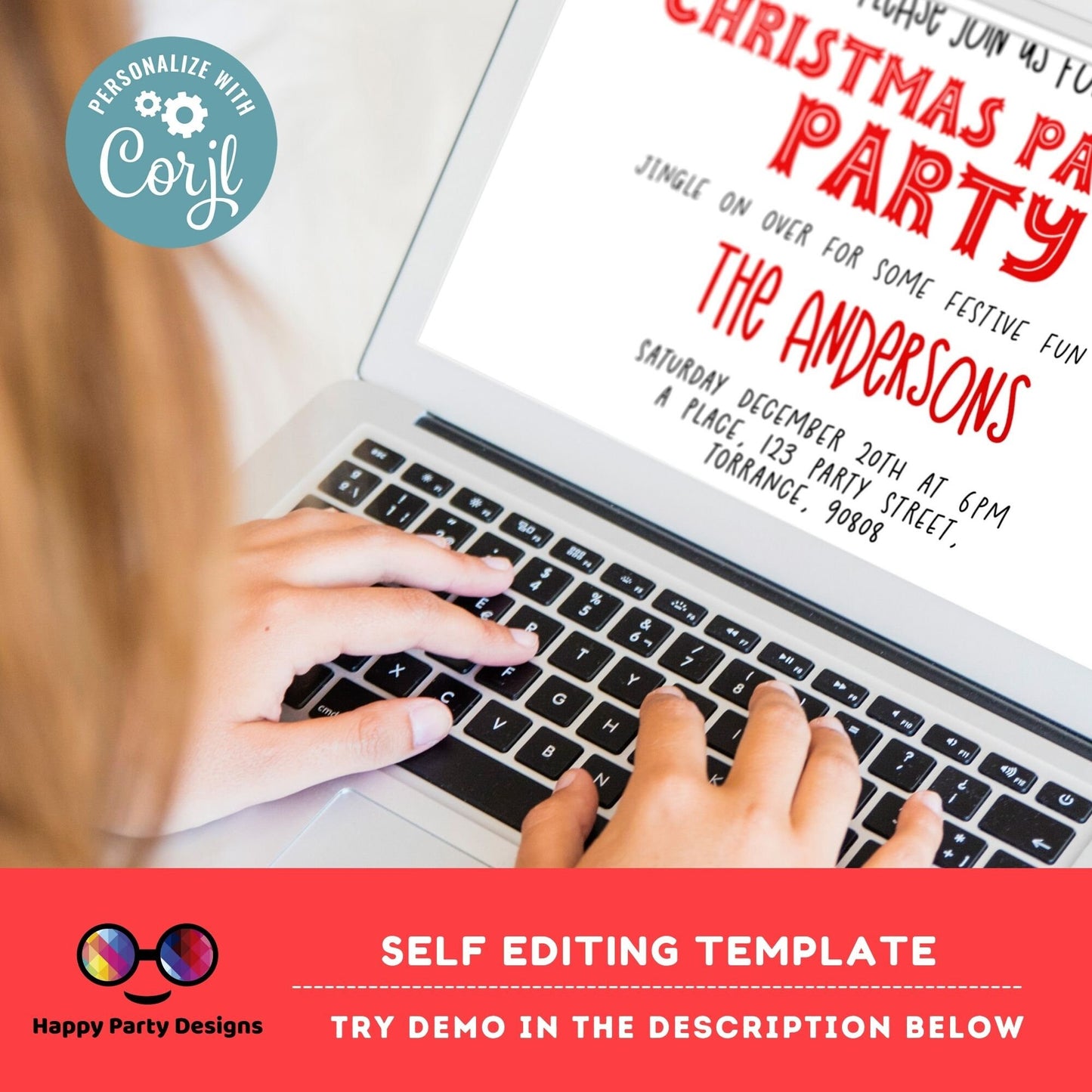 Editable Christmas pajama Party Invite | Christmas Party printable invite | Holiday Christmas Party Invitation |Christmas Dinner invite #A42
