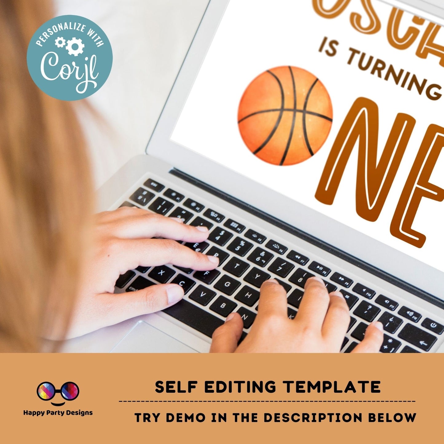 Minimalist Basketball Birthday Invitation Template | Any age | Basketball Theme Birthday | Basketball Invite Template, Sport invite #K251
