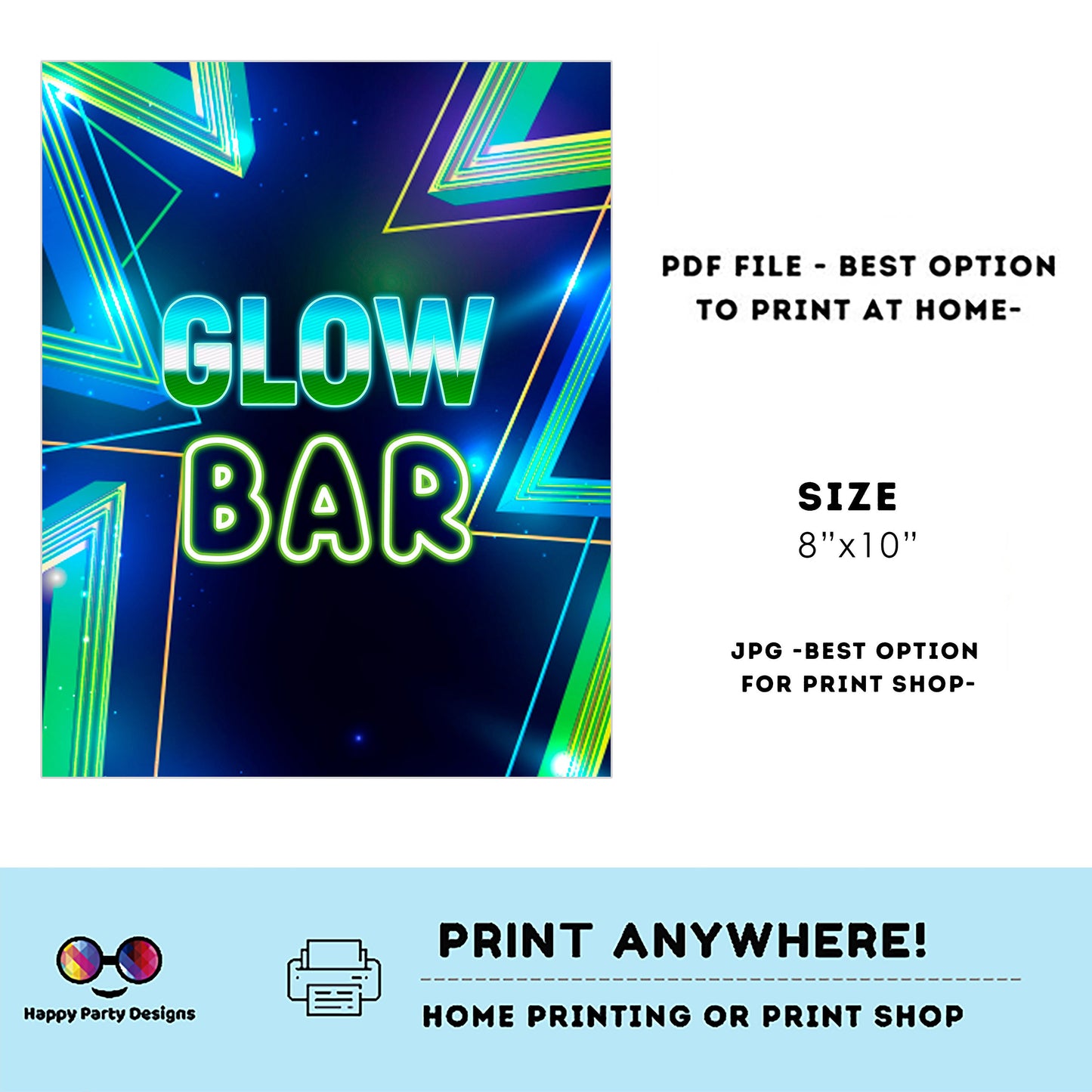 Editable Neon party Signs (3) | Glowing birthday | Neon birthday Decorations | Boy | Neon party buffet Sign | Neon party| printable #K185