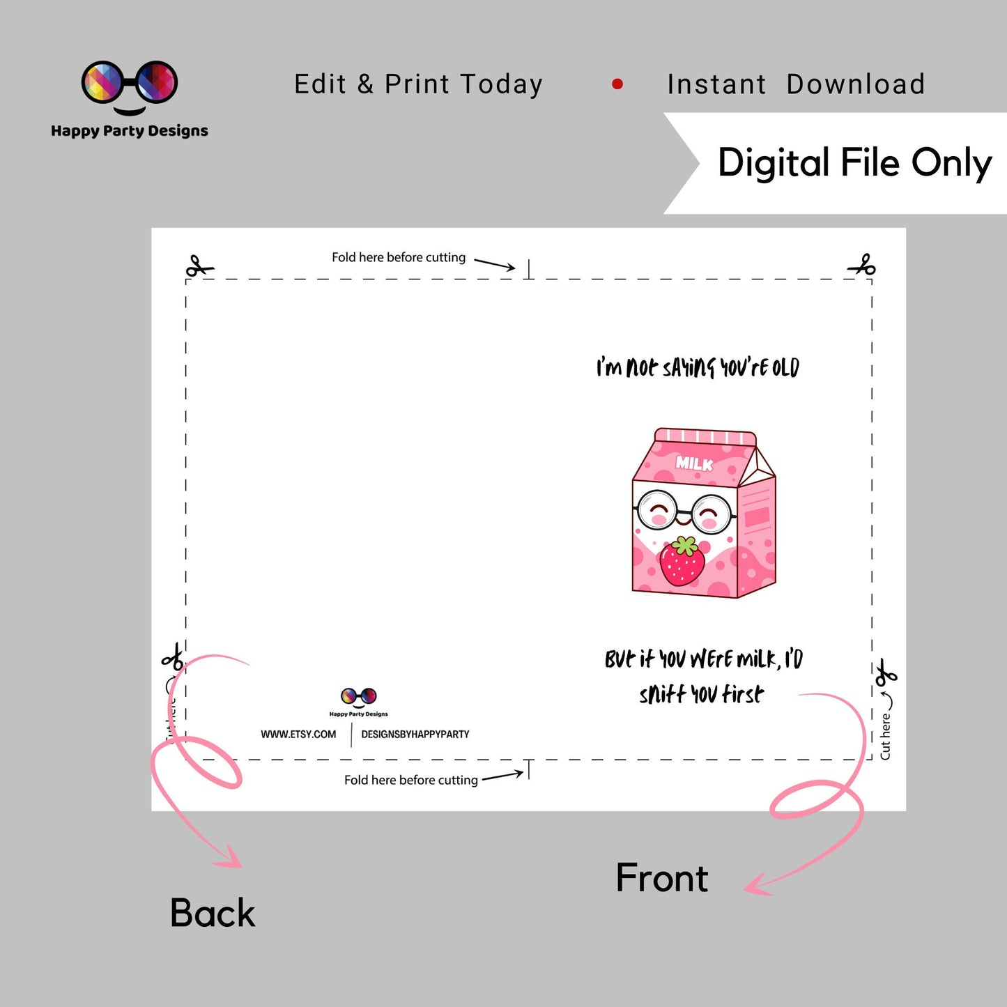 PRINTABLE I'm not saying you're old birthday card | Birthday Card | Greeting Card | Instant Download | Happy Birthday
