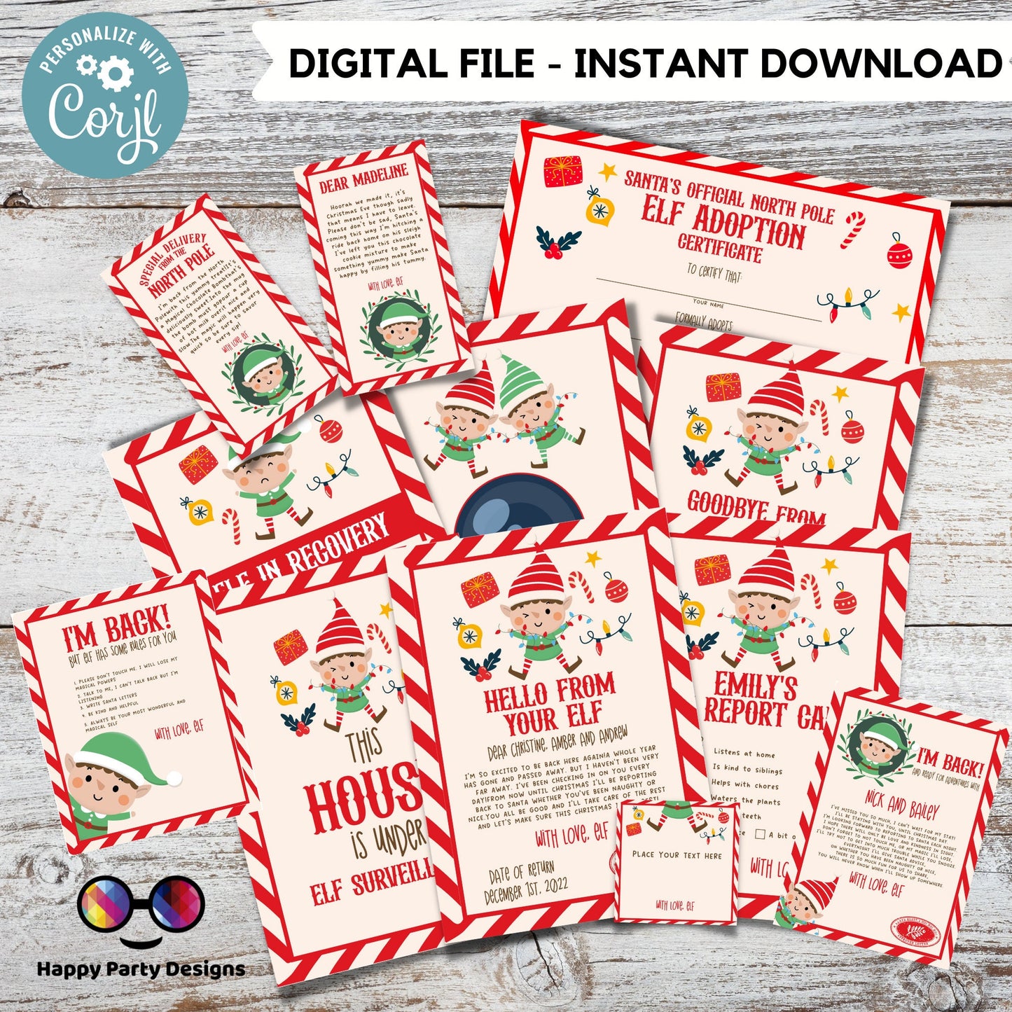 Editable Elf Bundle | EDITABLE Elf Activity Kit Bundle | Elf Letters | Printable Elf Christmas Sign | All you see included #A43