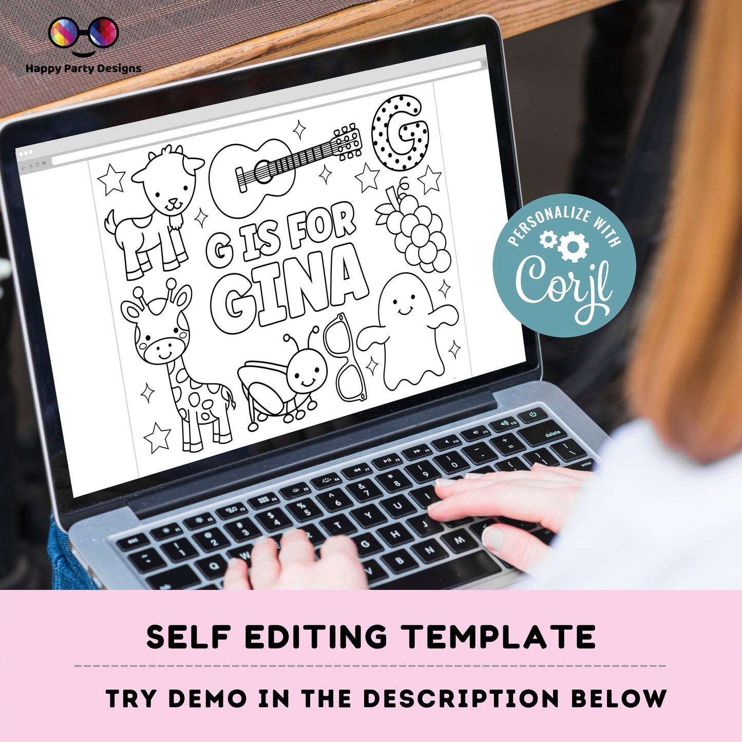 Editable name coloring page | G is for | personalized name alphabet placemat | Teacher material | Printable Preschool #SCH3
