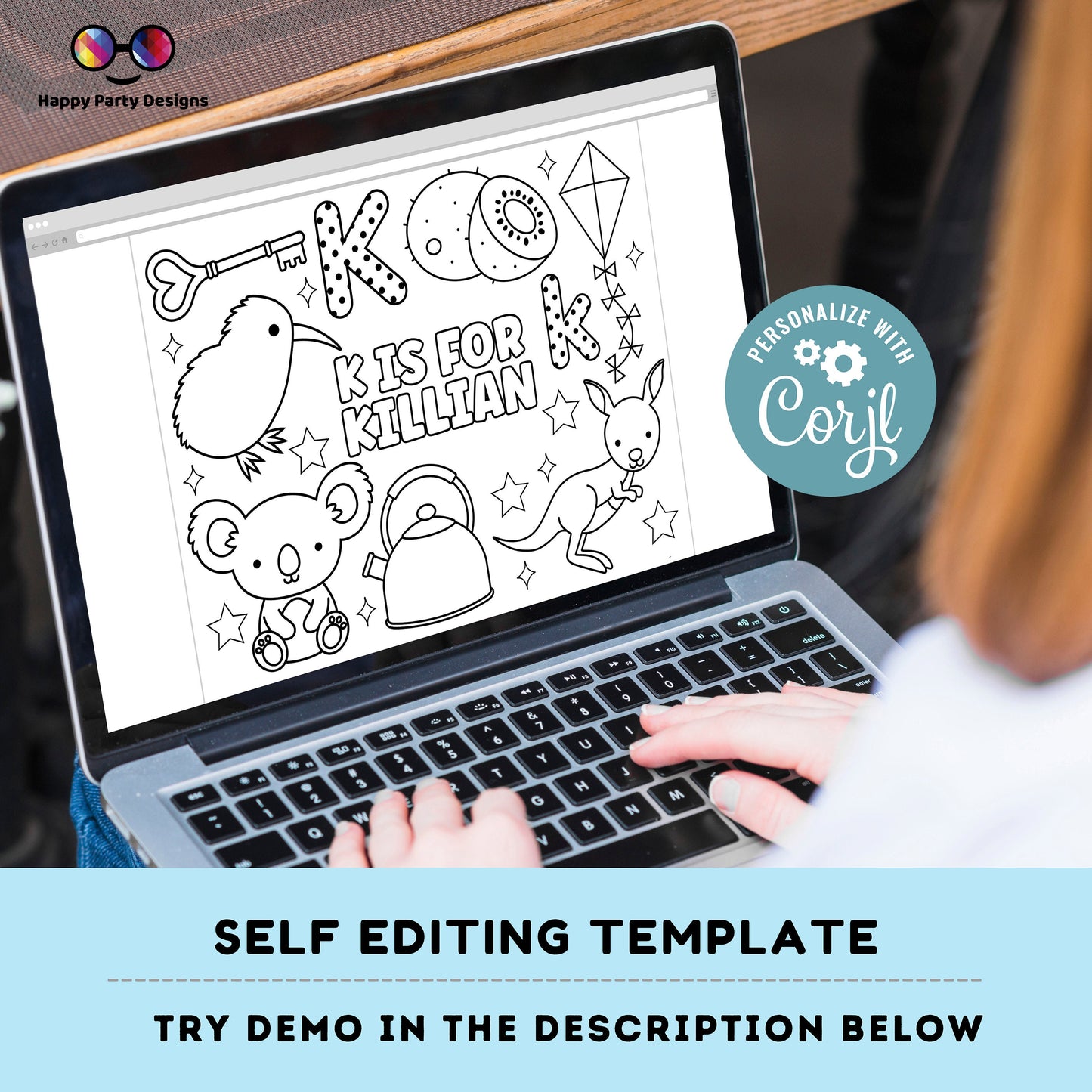 Editable name coloring page | K is for | personalized name alphabet placemat | Teacher material | Printable Preschool #SCH3