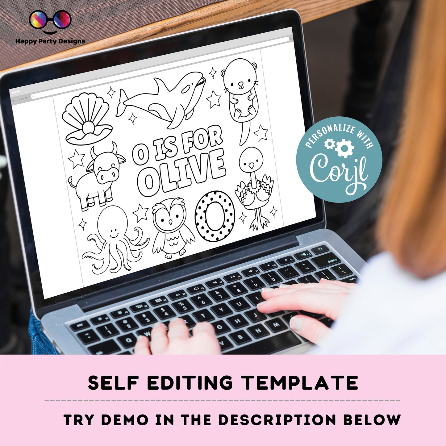 Editable name coloring page | O is for | personalized name alphabet placemat | Teacher material | Printable Preschool #SCH3