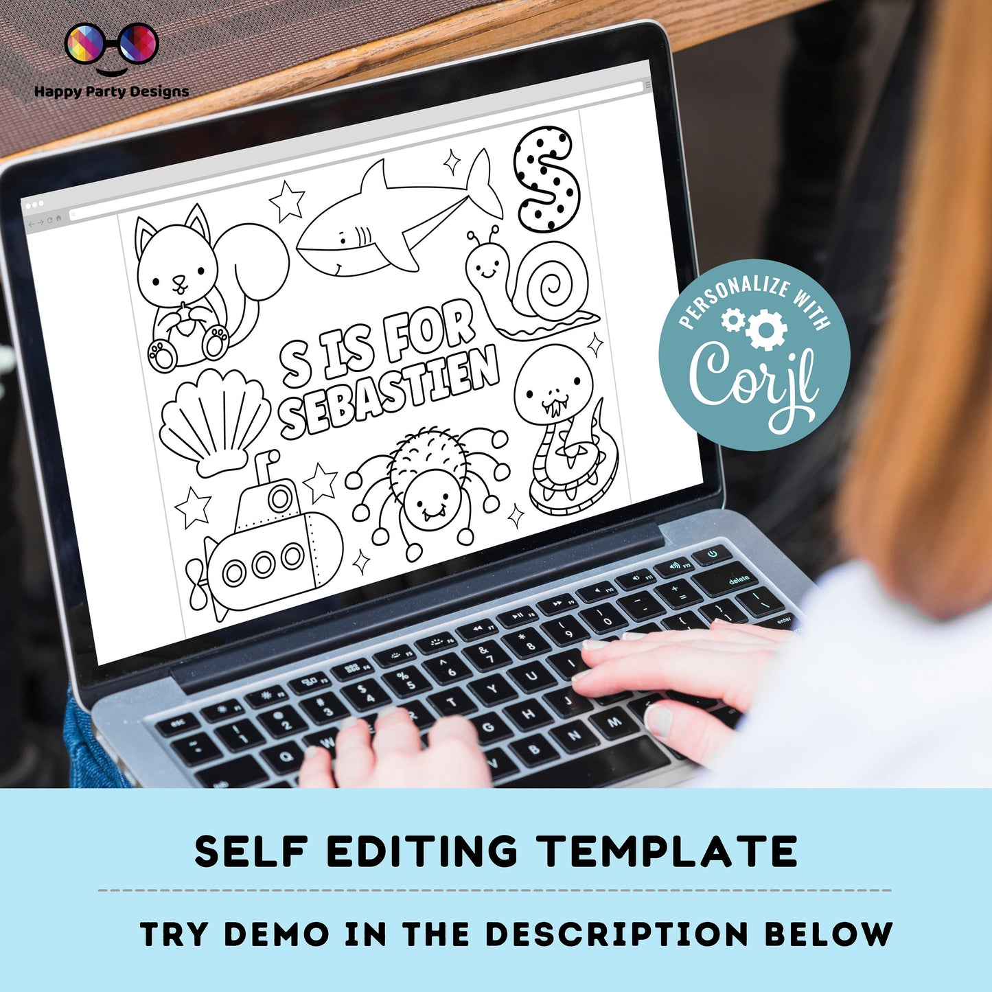 Editable name coloring page | S is for | personalized name alphabet placemat | Teacher material | Printable Preschool #SCH3