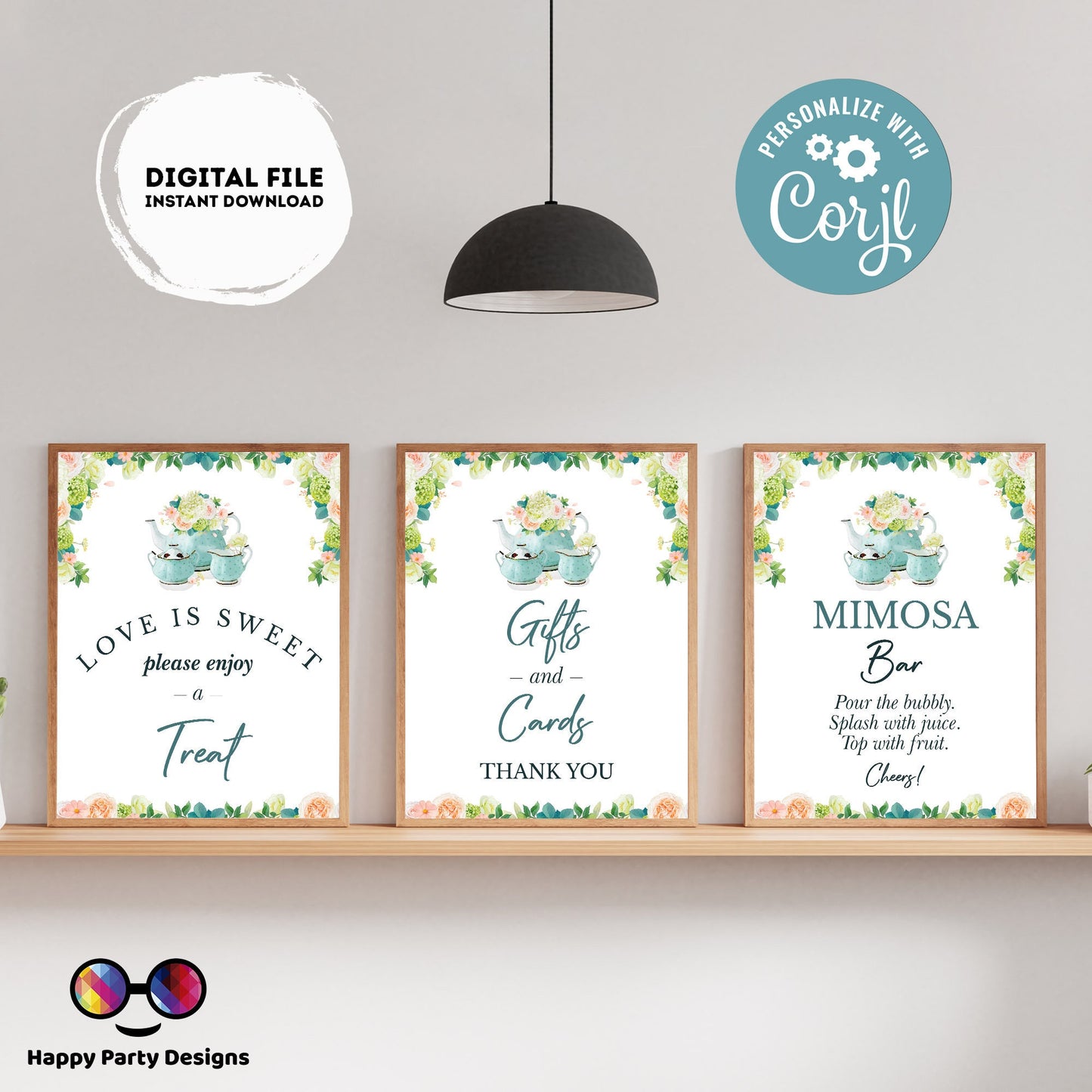 Editable Signs Bridal Shower Tea Party Template | Printable Bridal Tea Shower Welcome sign | Bridal Brunch | Party sign #W2