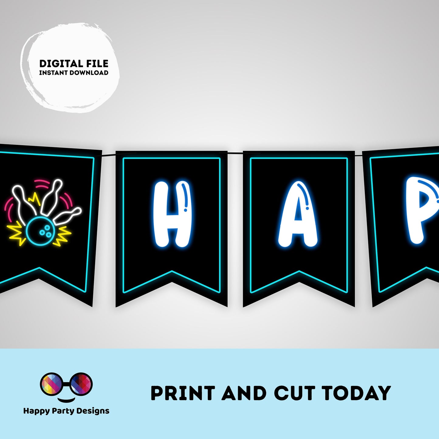 Happy Birthday Bowling Banner | Bowling party | Birthday banner | Bowling birthday party | birthday girl | birthday boy | Bowling Banner