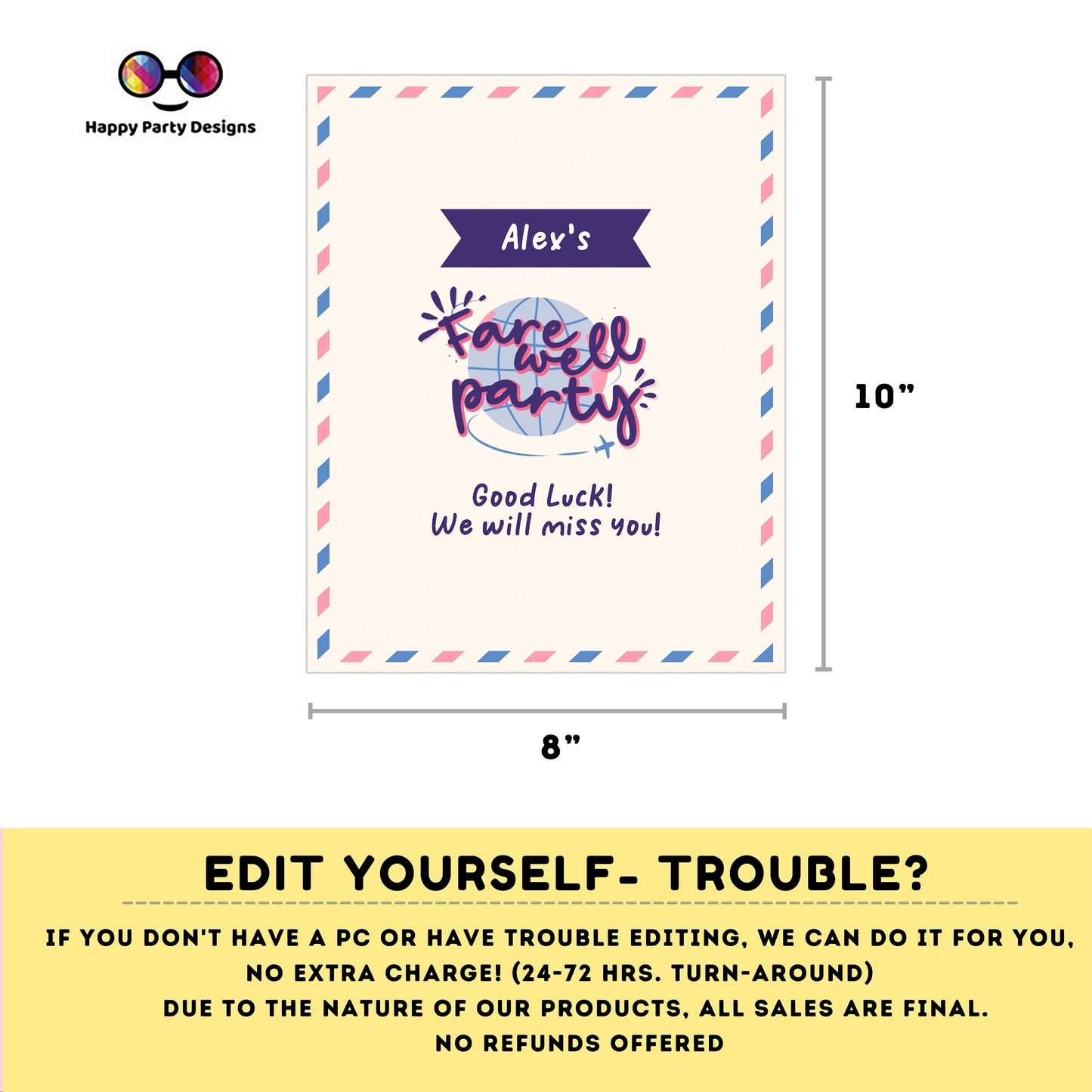 Editable farewell party signs | Retirement Party Sign | Buffet Sign | Dessert Table Sign | Template | Going Away Party | Retirement Gift #A8
