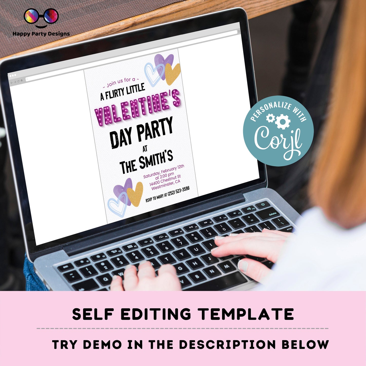 Valentines Party invitation | Valentines Party Invitation | Valentines | Printable Valentine's Invitation | Flirty Little Valentines #A60