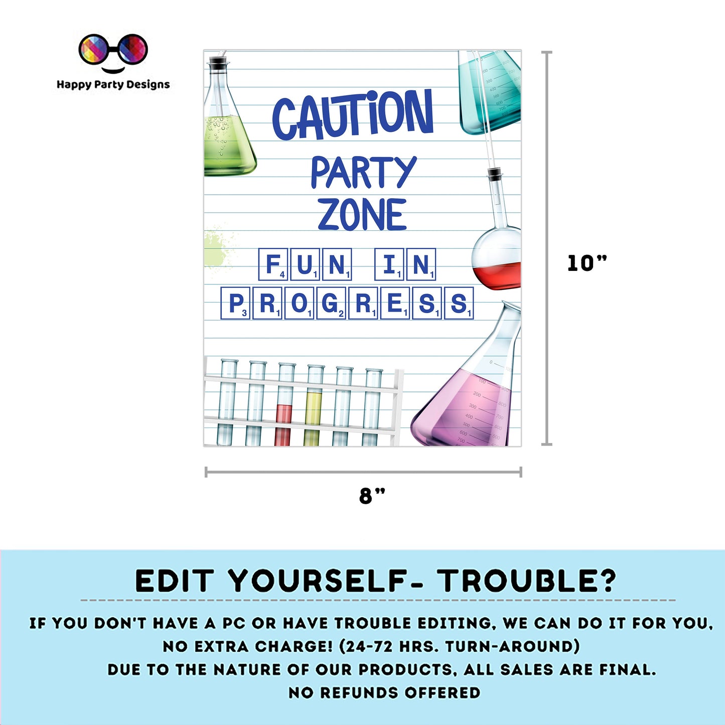 Editable science sign | Mad scientist Sign | Science birthday | science birthday Decorations | Birthday Boy | buffet Sign | science #K124