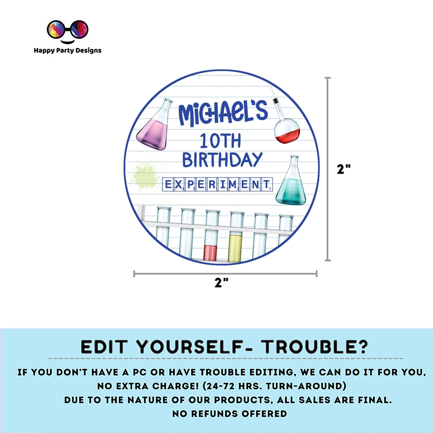 Editable Science Round cupcake toppers | science birthday | Science Birthday Party | science themed | Boy Birthday Party | stickers #K124