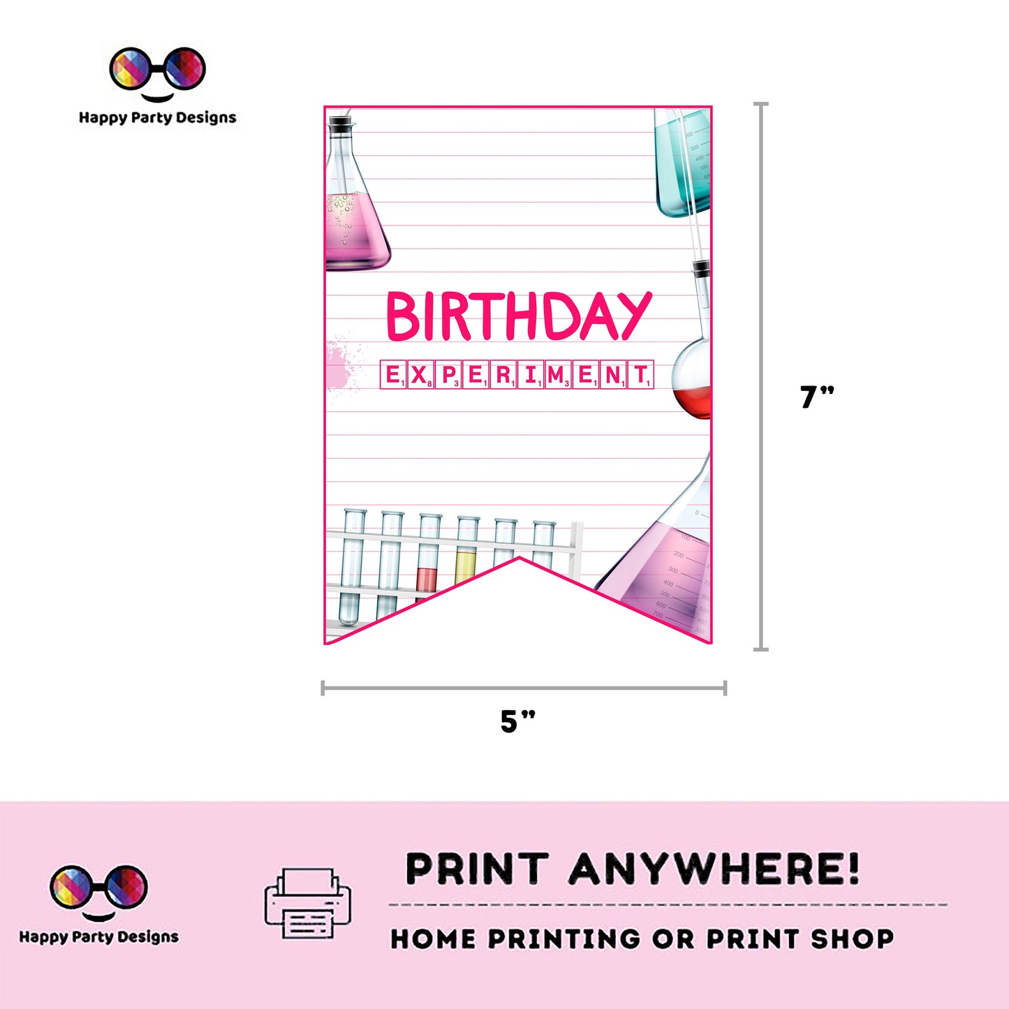 Science happy birthday banner | Experiment birthday | Science Birthday Party | science themed | girl Birthday Party | garland #K124