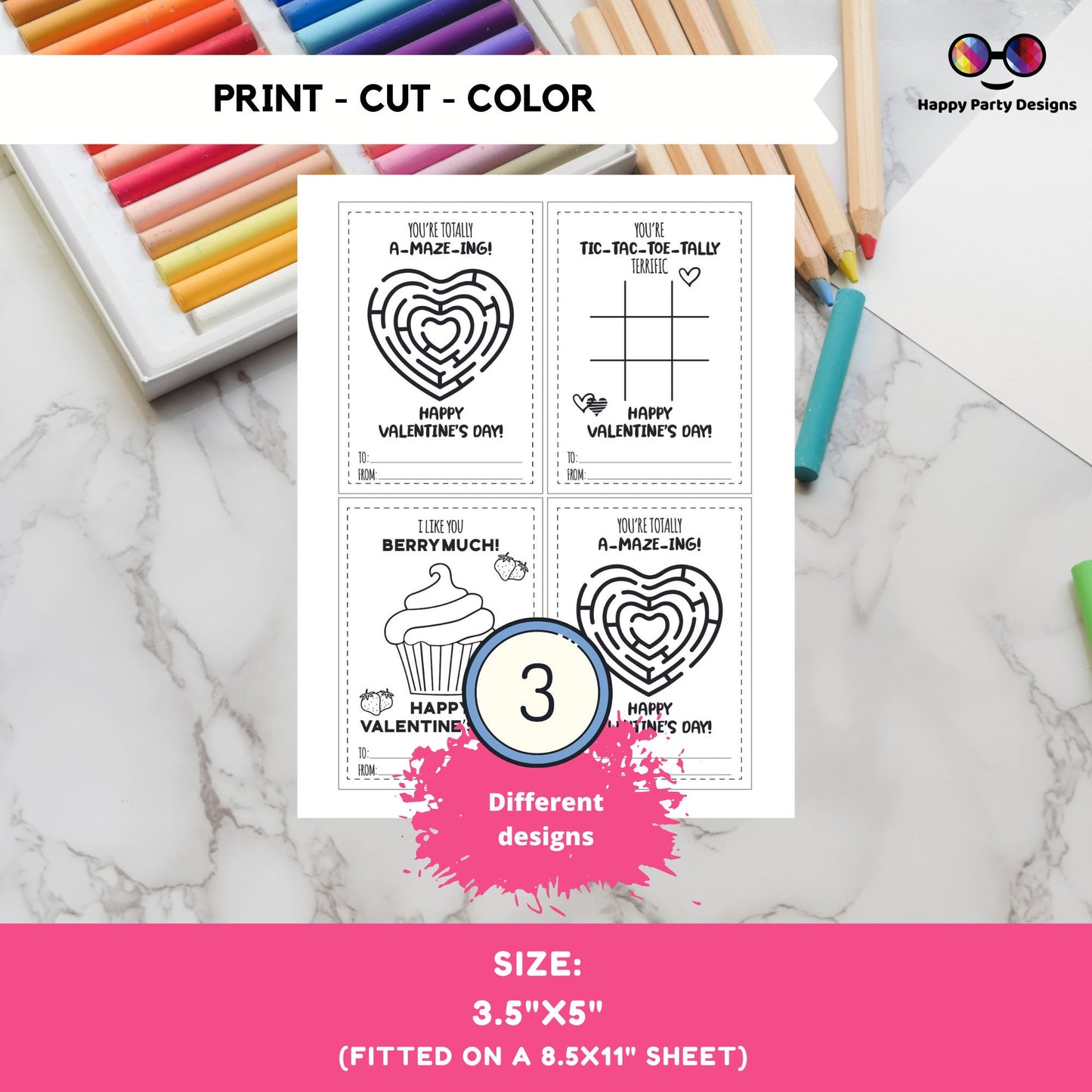 Valentines Printable Coloring Cards INSTANT DOWNLOAD Set of 4 | Valentines Coloring Activity | Valentines activity | Valentines for kids