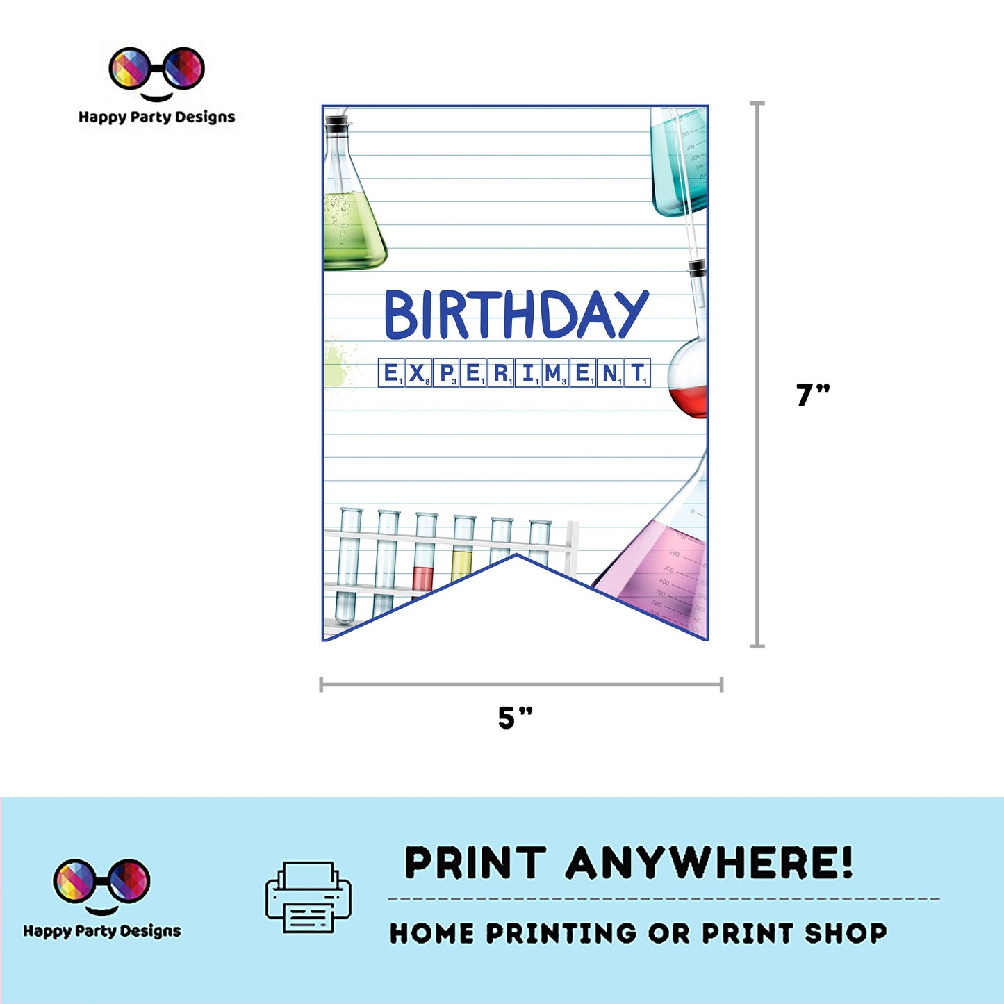 Science happy birthday banner | Experiment birthday | Science Birthday Party | science themed | Boy Birthday Party | garland #K124