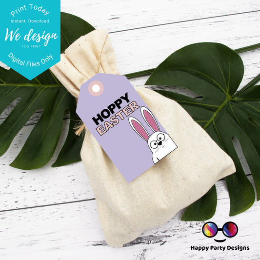 Easter Gift Tag | Hoppy Easter | Basket Tags for Easter | Instant Download | Easter gift tag | Happy Easter tag | Printable Easter tag