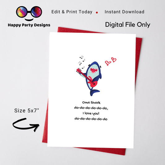 PRINTABLE Oma Mother's Day card | oma birthday card | Mothers day card | grandmother card | card from granddaughter | card from grandson