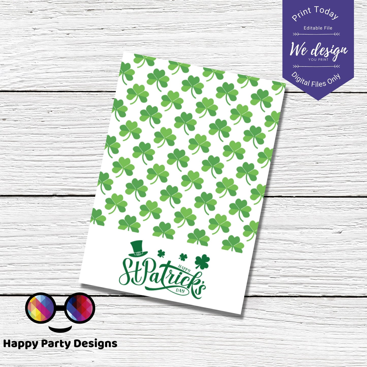 St. Patrick's Printable Mini Cookie Card | Happy St. Patrick's Day 3.5"x5" Tag | St. Patrick's Day card Cookie Tag | St. Patrick's day