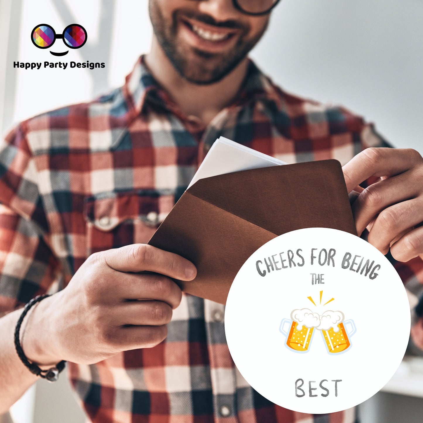 Fathers day greeting Card | Cheers for being the best  | Instant Download | fathers day from daughter | fathers day from son