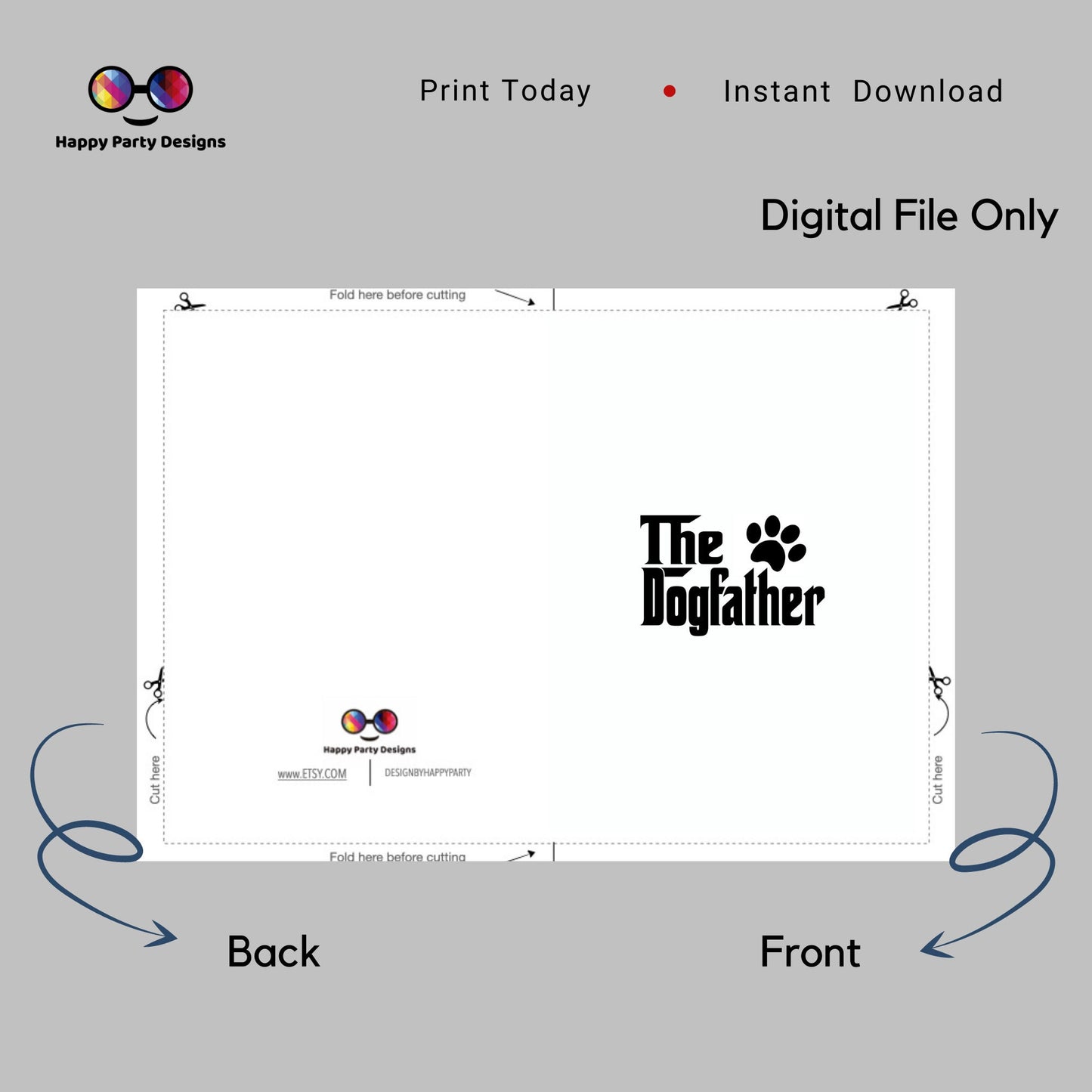 Dog Fathers Day Card | Instant Download | Fathers day Card from the dog  | Card from the dog  |  From the dog