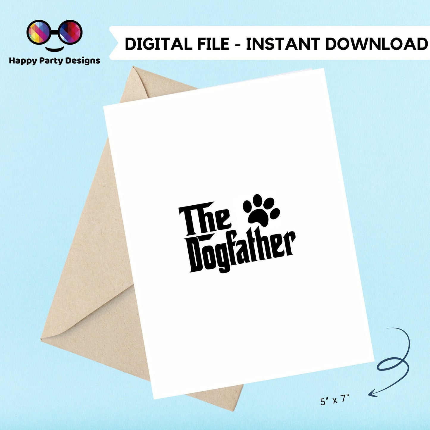 Dog Fathers Day Card | Instant Download | Fathers day Card from the dog  | Card from the dog  |  From the dog