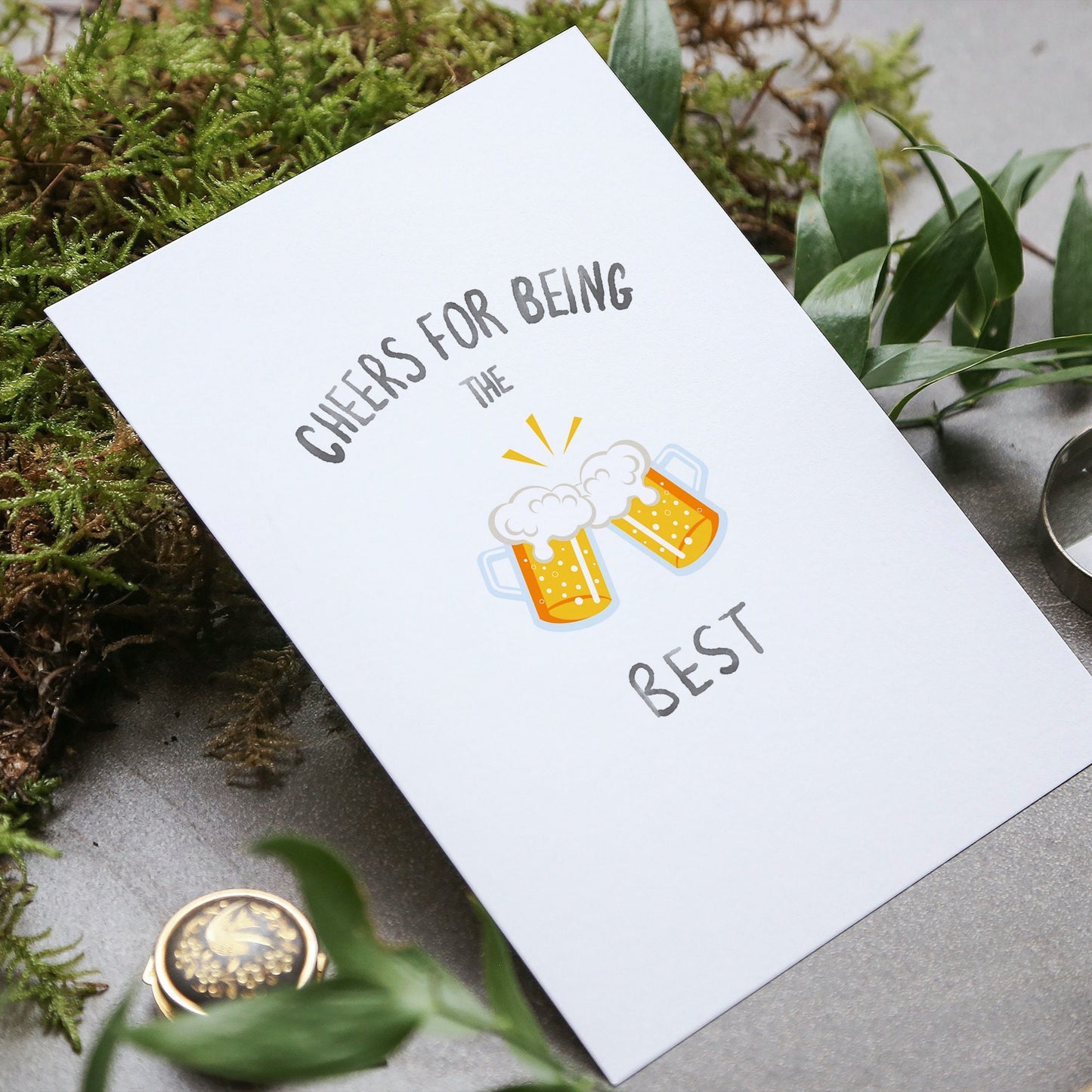 Fathers day greeting Card | Cheers for being the best  | Instant Download | fathers day from daughter | fathers day from son