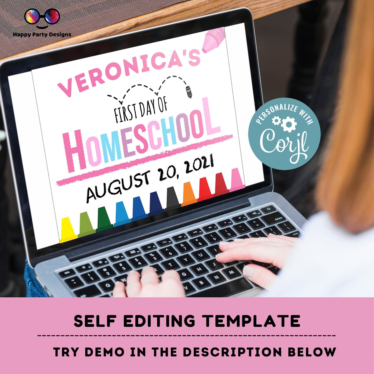 Editable First day of Homeschool | Homeschooling Sign | 1st Day of Homeschool Sign | personalized school sign