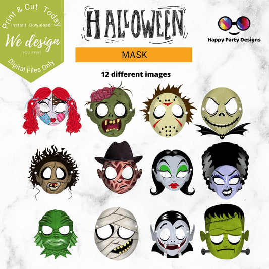 Halloween Mask | Halloween Party Decoration | Halloween Face Mask | Instant Download | Digital | Halloween Party | Halloween decor