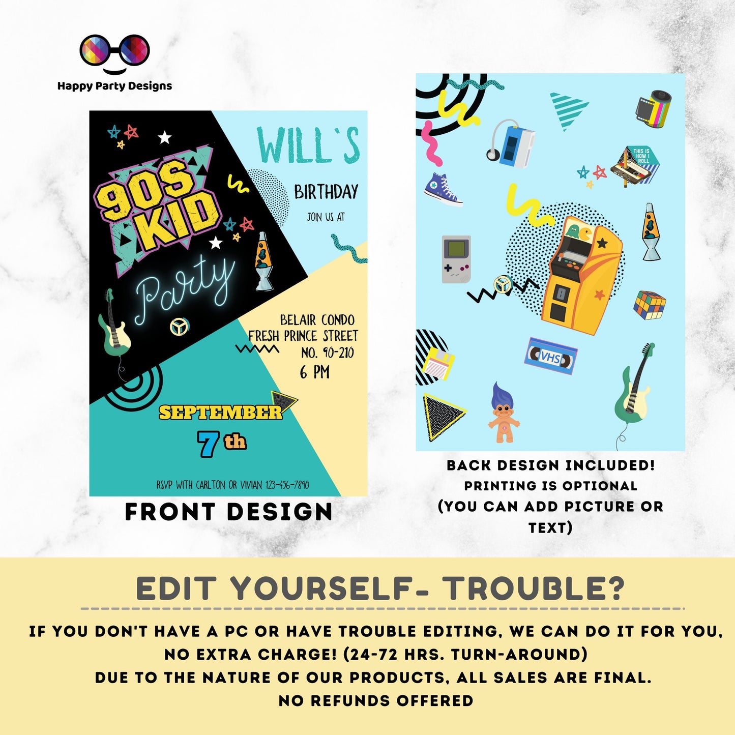 Editable 90s Birthday Invitation | Retro Invitation | 90s Kid Birthday invitations | Nostalgia Birthday Invitation | Nostalgia Party