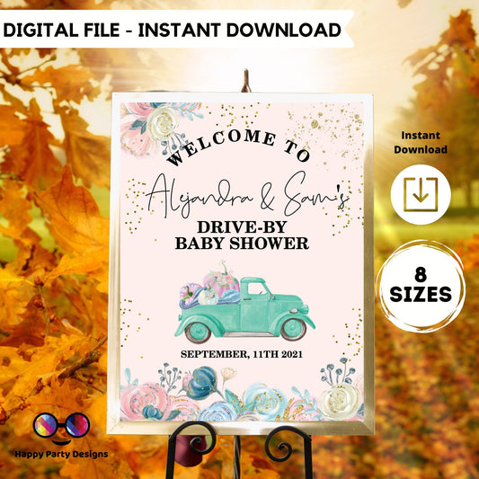 Editable Baby Shower Welcome Sign | Baby Shower Sign | Editable Welcome Sign | Fall Welcome Lawn Poster | Printable Drive-by Sign
